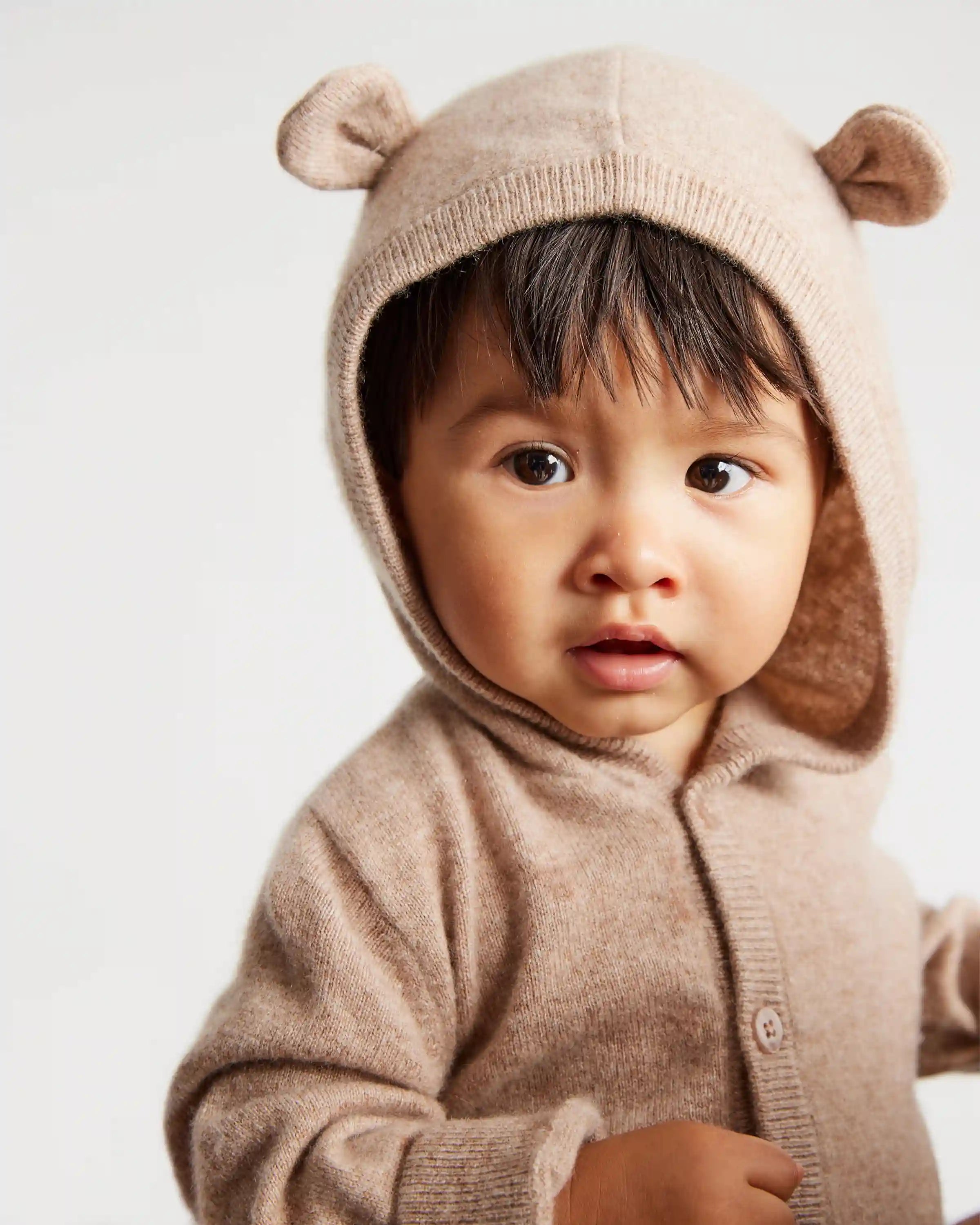 Washable Cashmere Hooded Cardigan