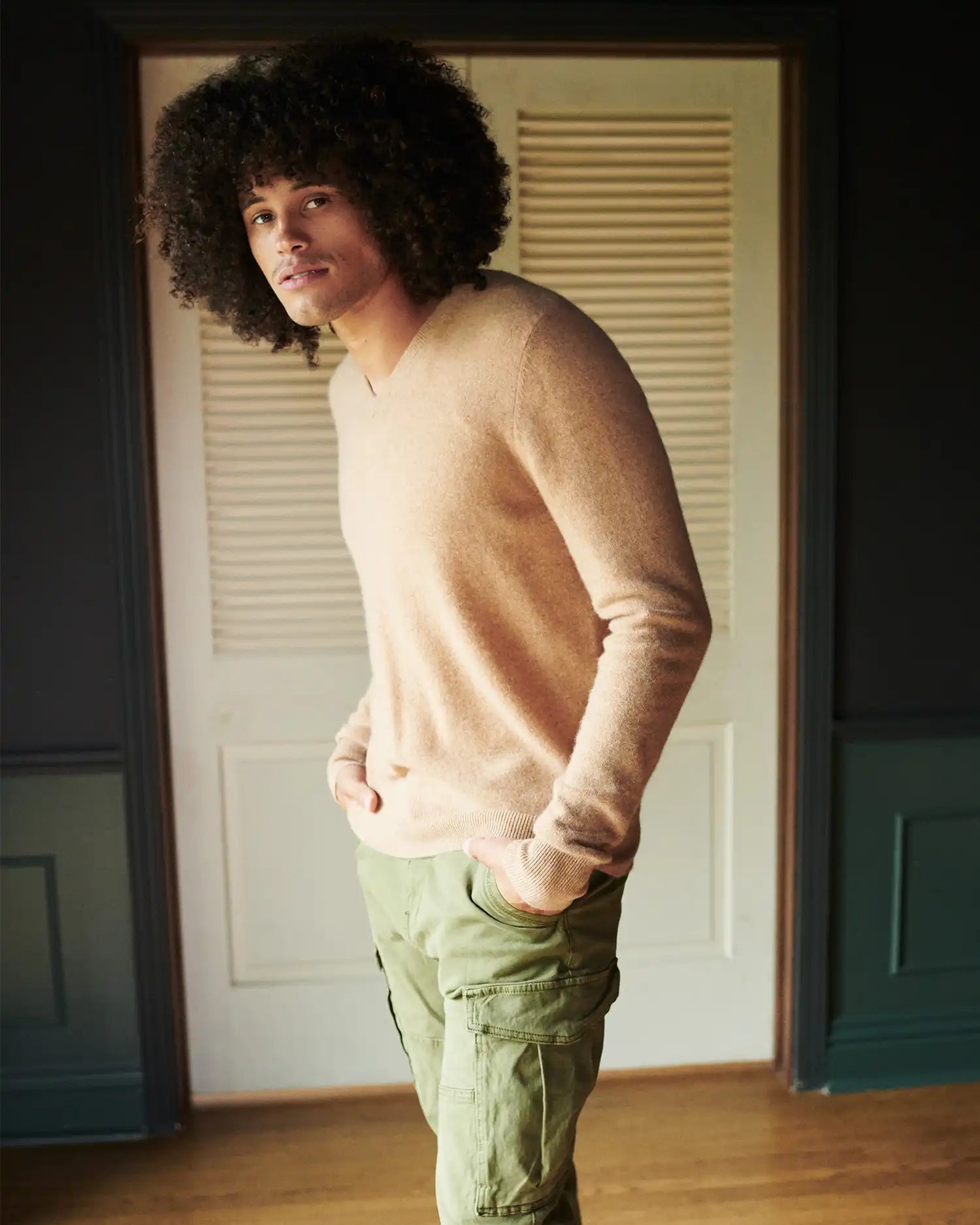 Mongolian Cashmere V-Neck Sweater