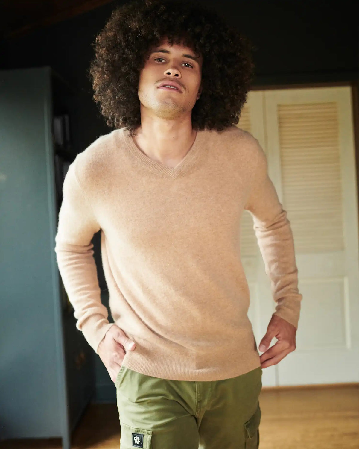 Mongolian Spring Cashmere V-Neck Sweater