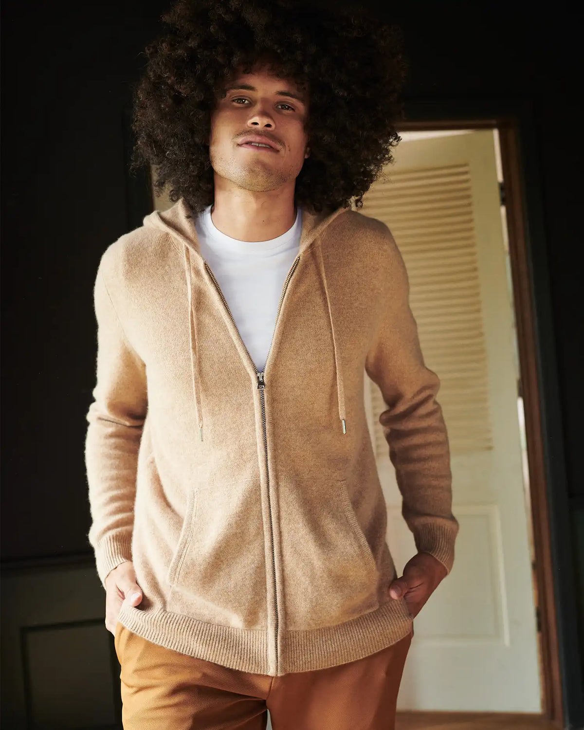 Mongolian Spring Cashmere Full-Zip Hoodie