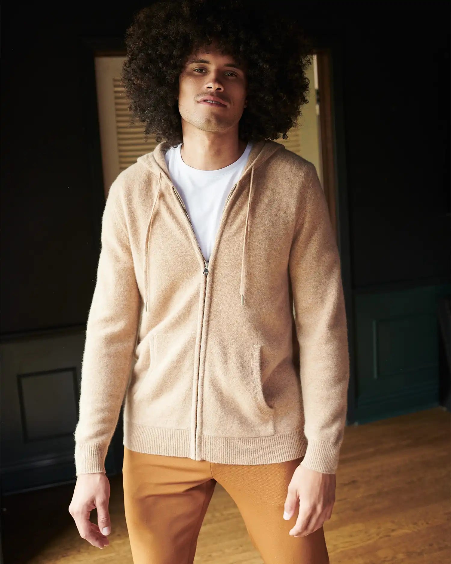 Mongolian Cashmere Full-Zip Hoodie