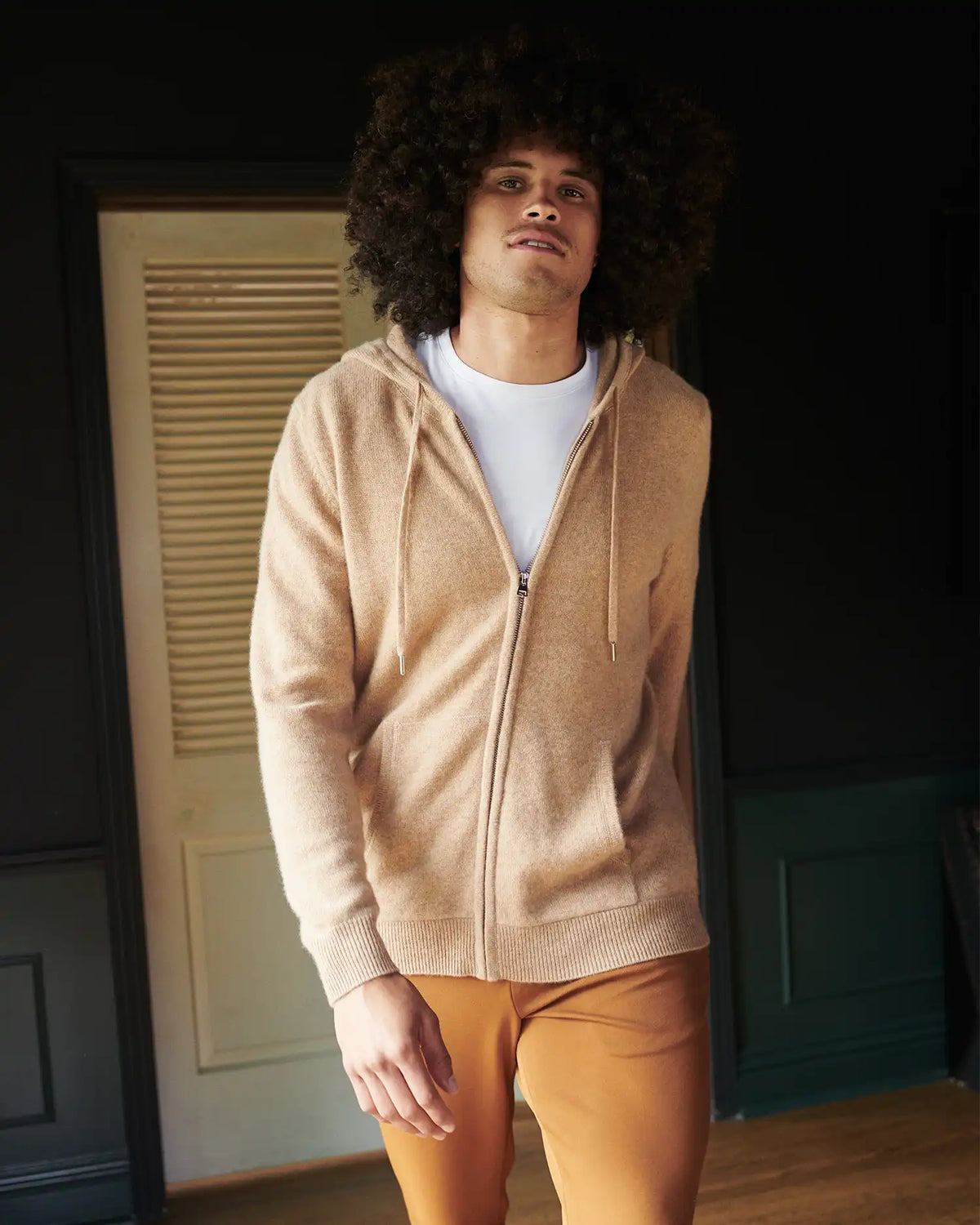 Mongolian Spring Cashmere Full-Zip Hoodie