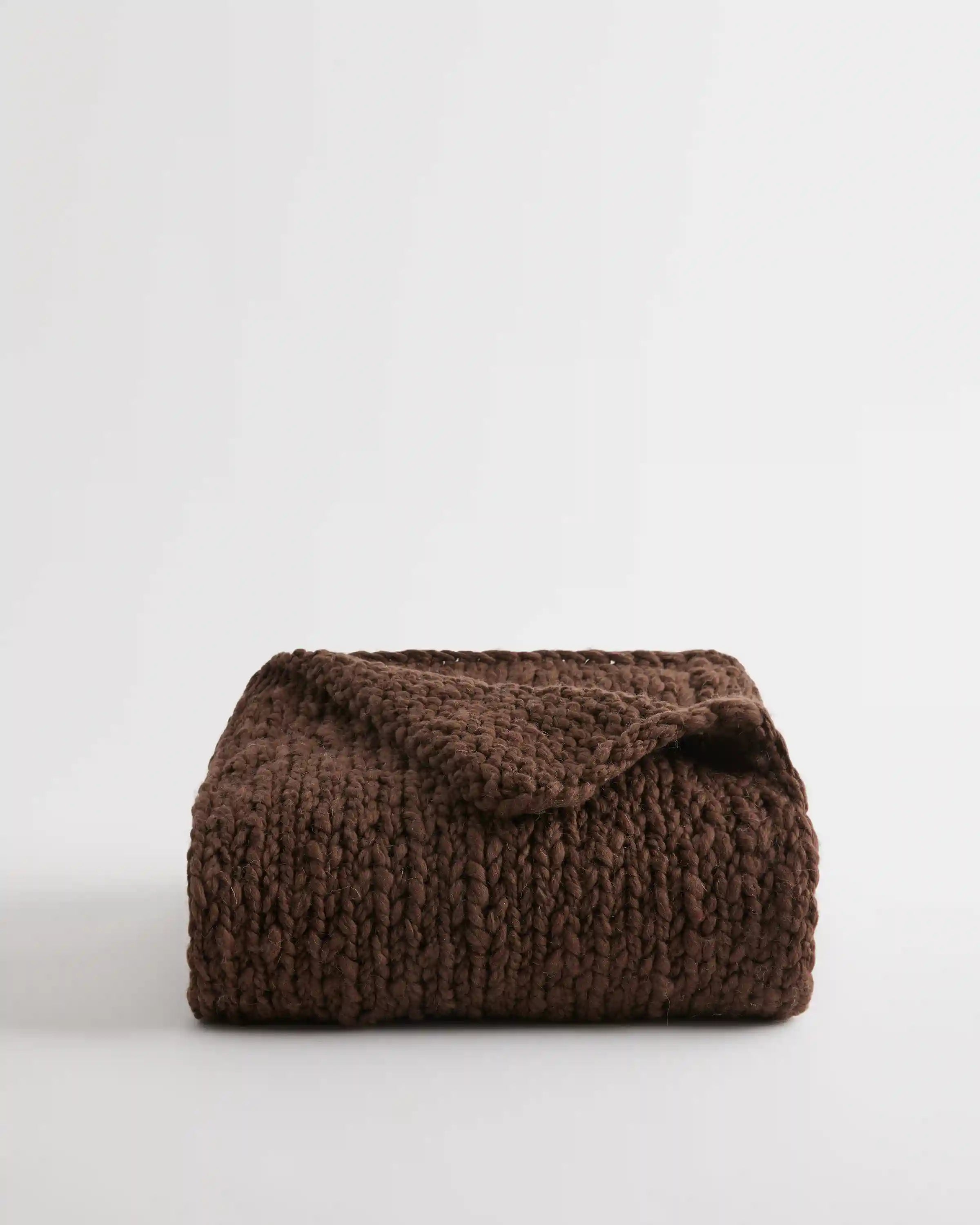 Chunky Hand Knit Wool Throw