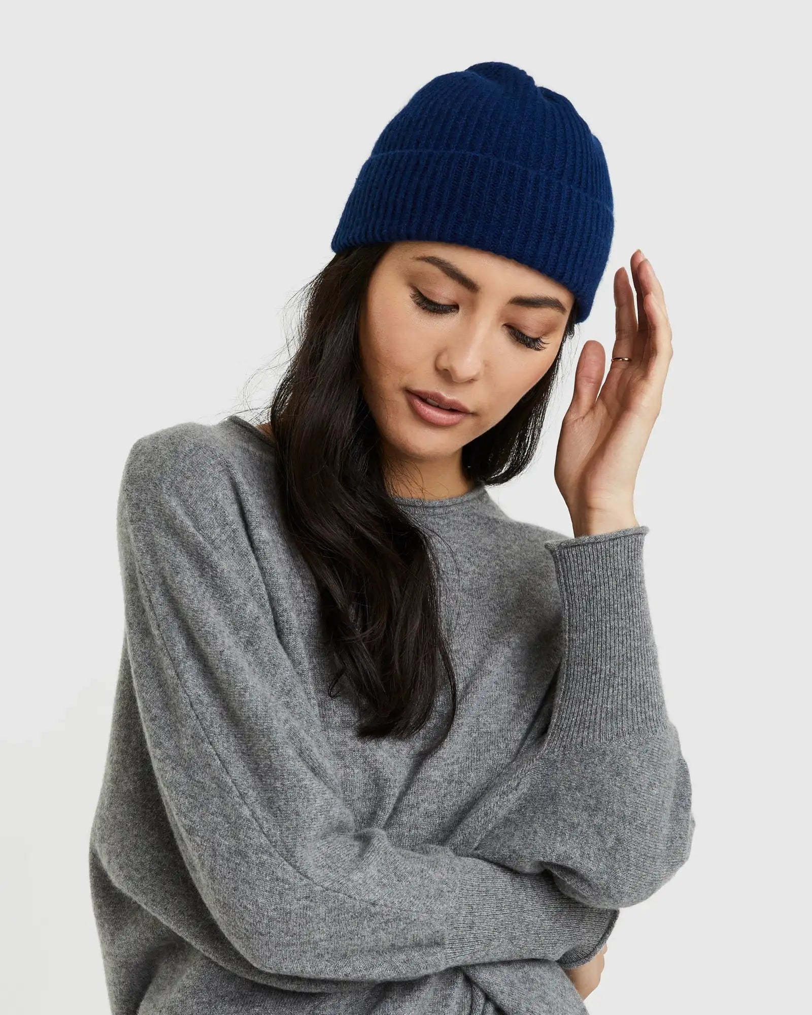 Mongolian Cashmere Ribbed Beanie