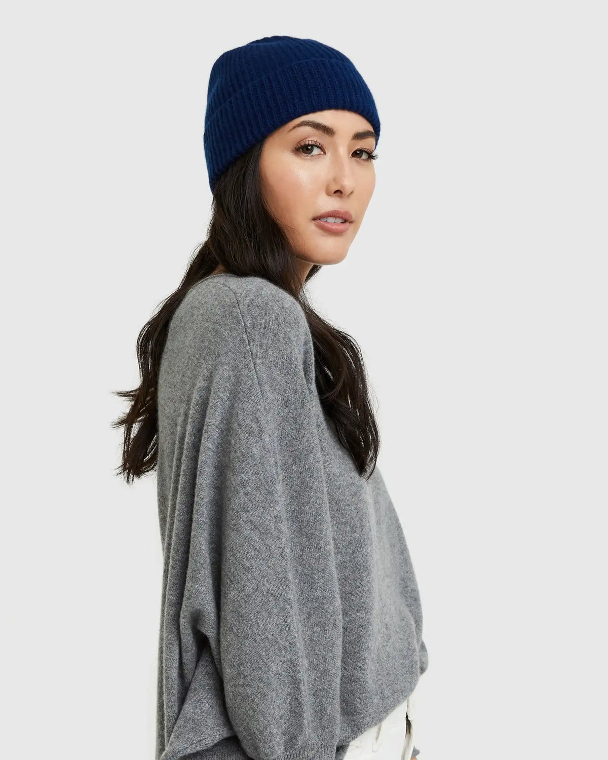 Mongolian Cashmere Ribbed Beanie