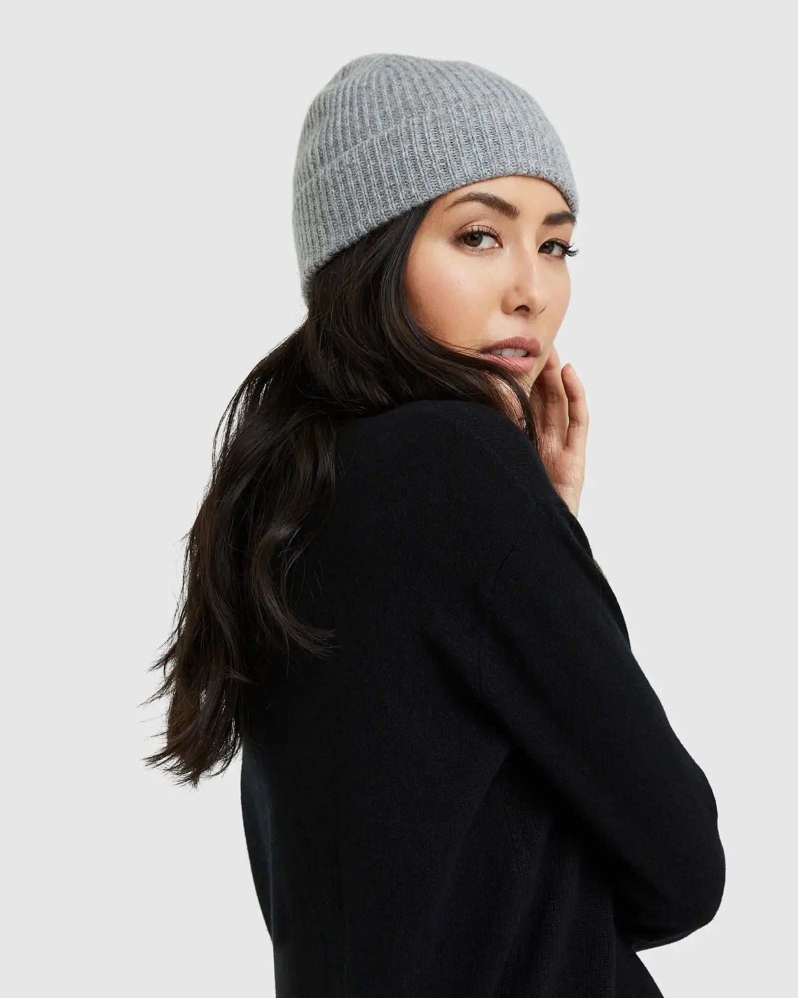 Mongolian Cashmere Ribbed Beanie