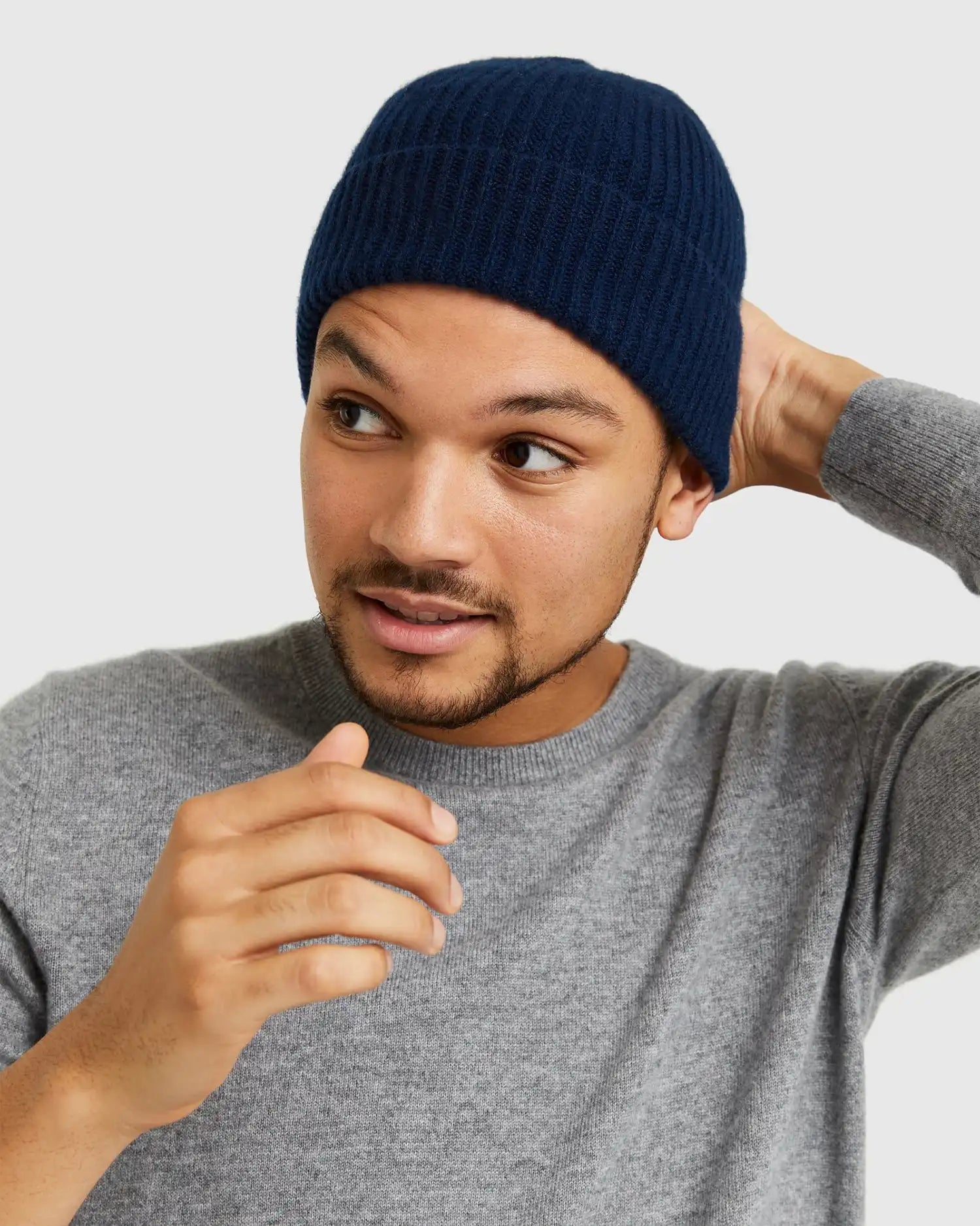 Mongolian Cashmere Ribbed Beanie