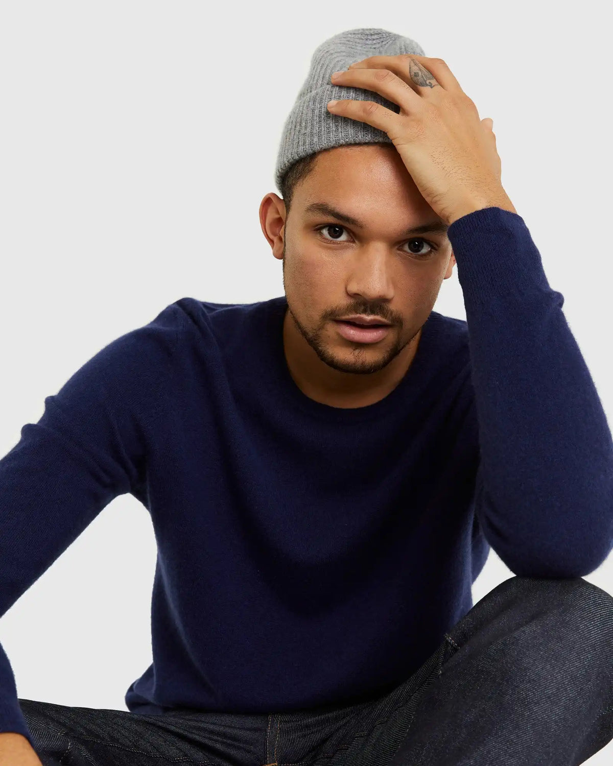 Mongolian Cashmere Ribbed Beanie