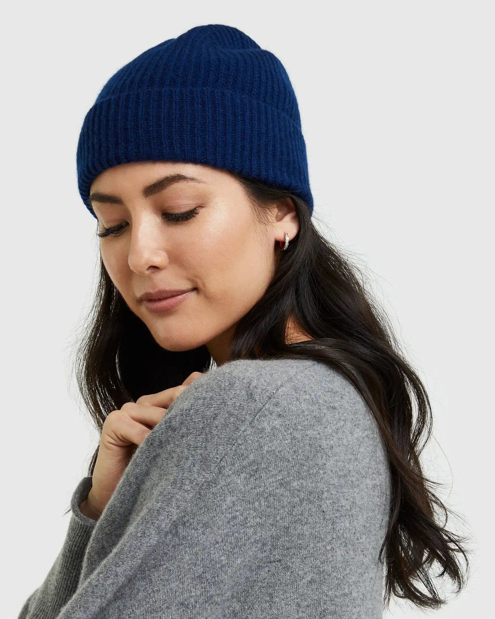 Mongolian Cashmere Ribbed Beanie