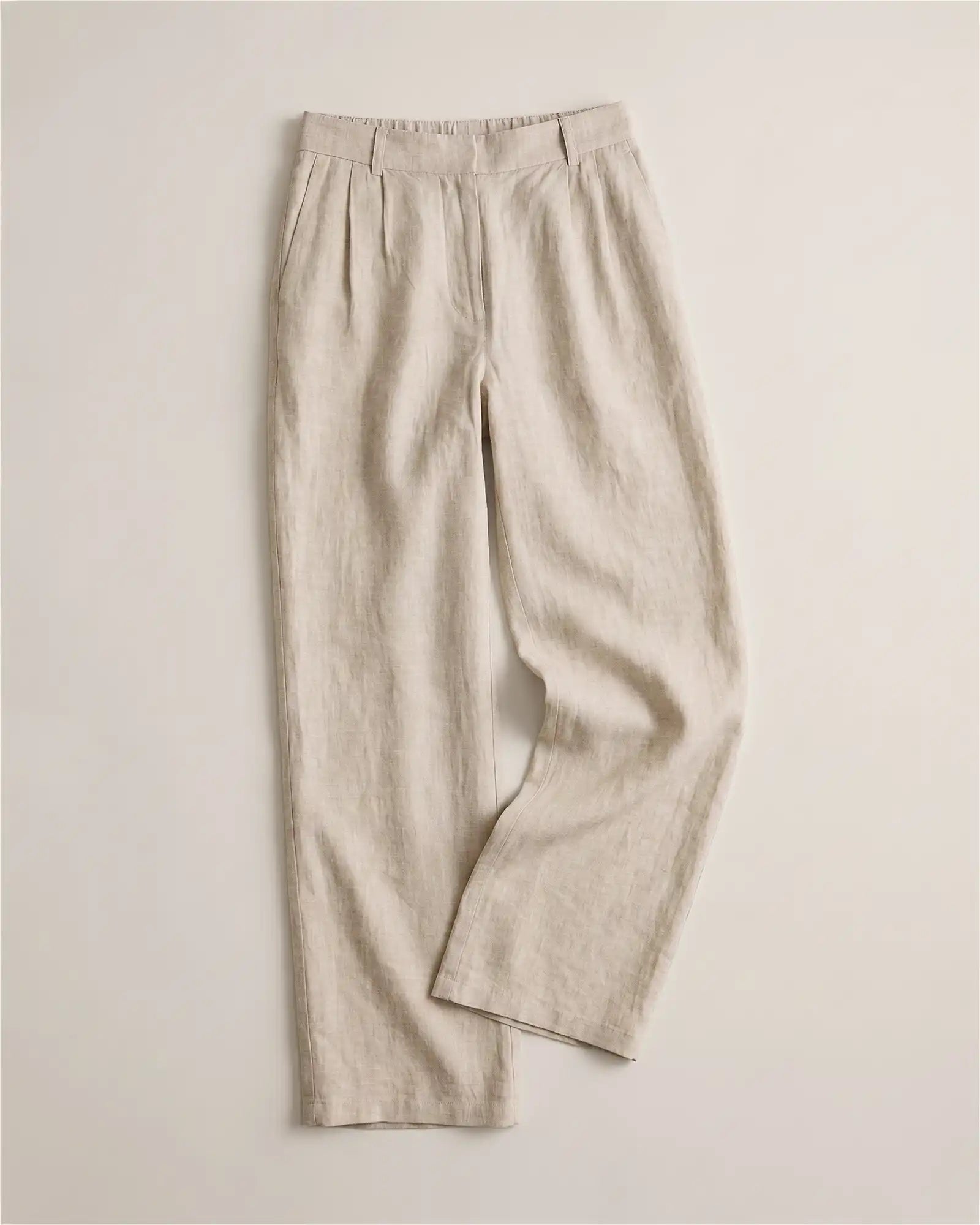100% European Linen Pleated Trouser