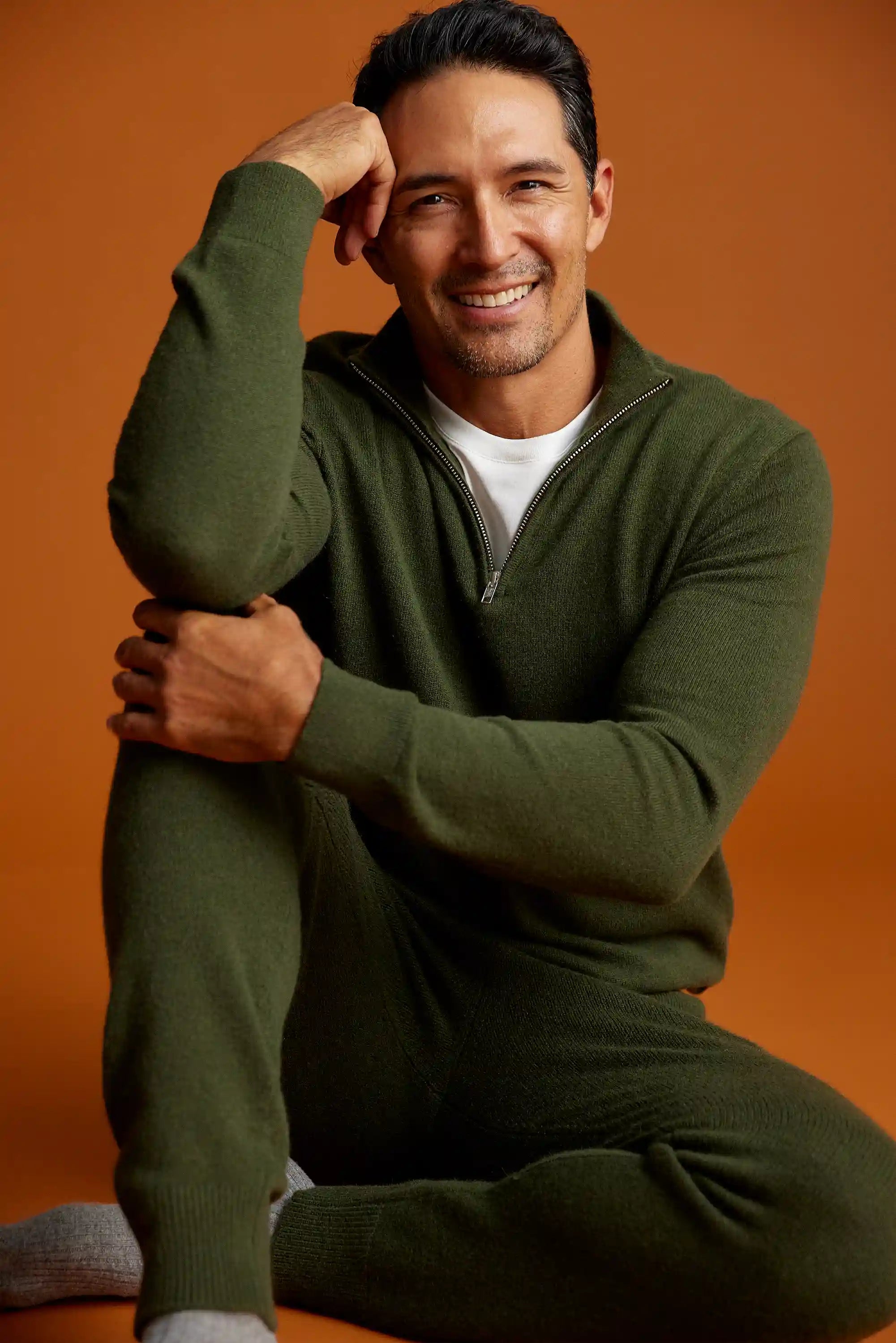 Mongolian Spring Cashmere Quarter Zip Sweater