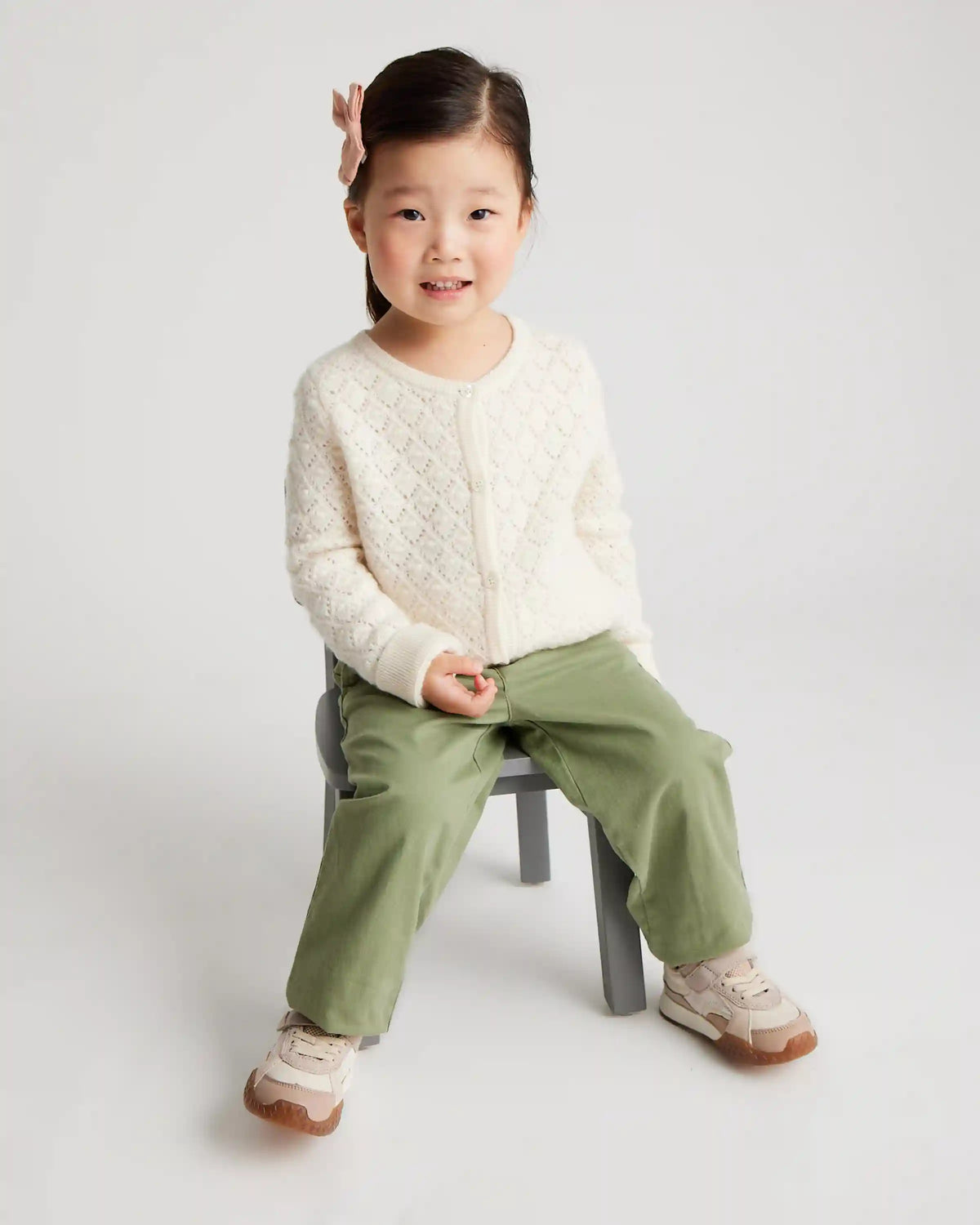 Washable Cashmere Pointelle Cardigan