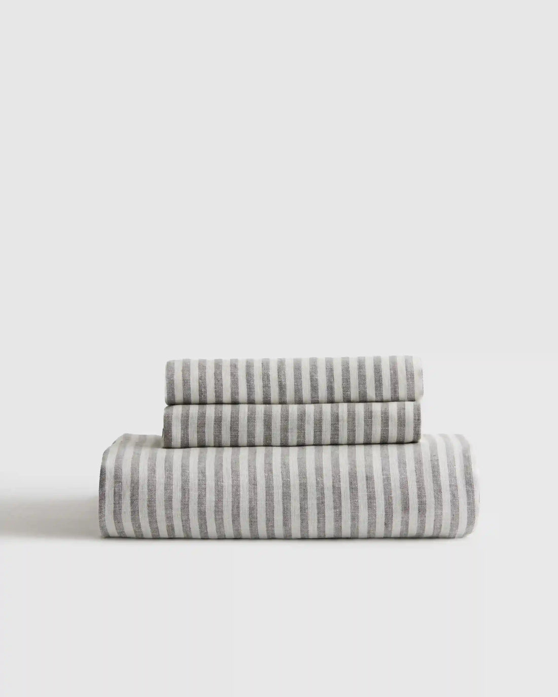 European Linen Stripe Fitted Sheet Set