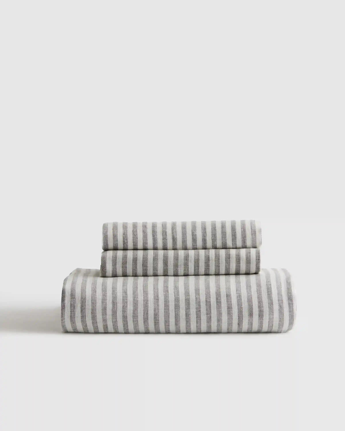 European Linen Stripe Fitted Sheet Set
