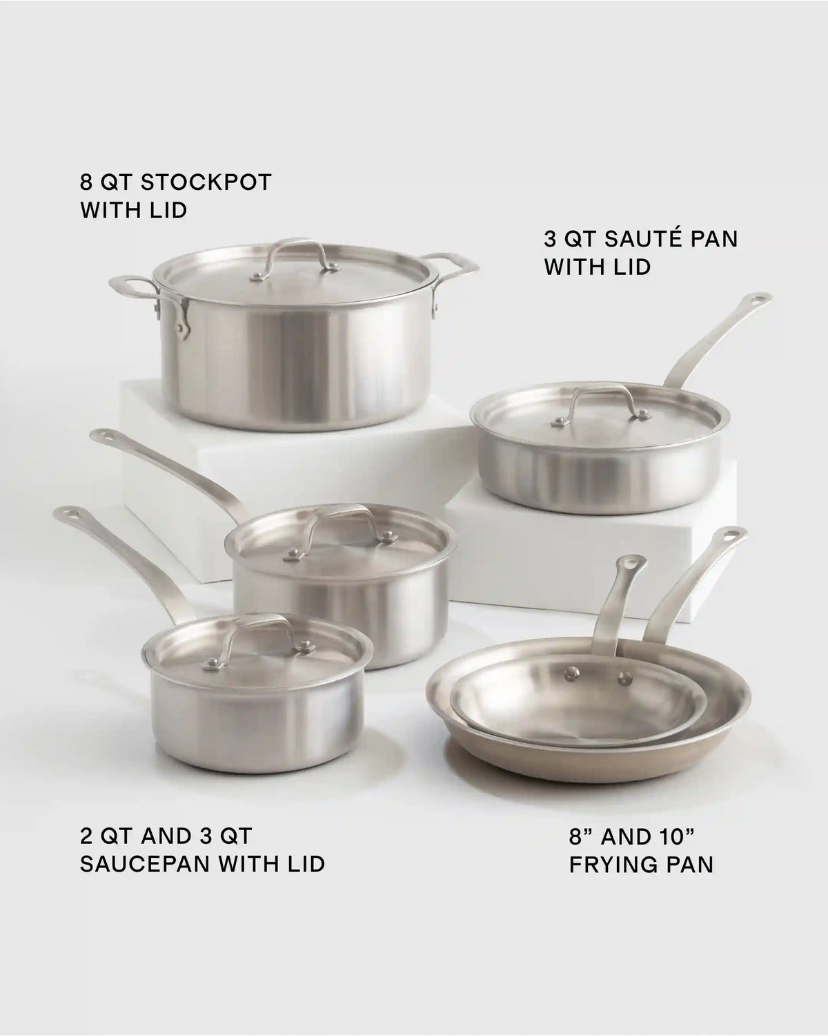 5-Ply Stainless Steel 10 Piece Cookware Set