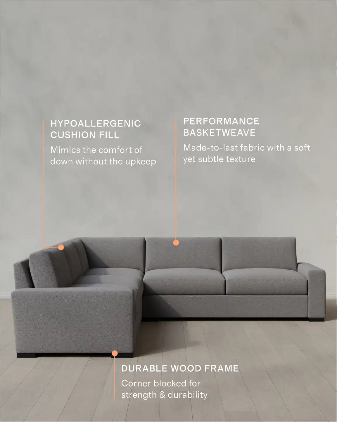 Stillman L Sectional in Performance Basketweave