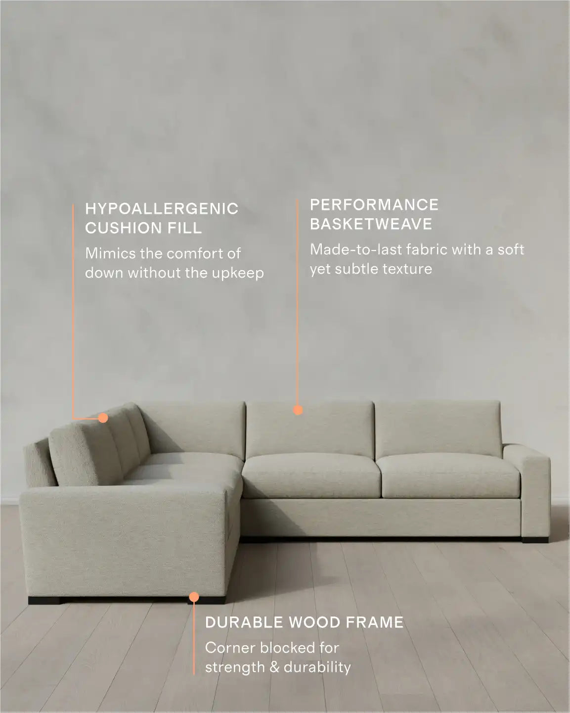 Stillman L Sectional in Performance Basketweave