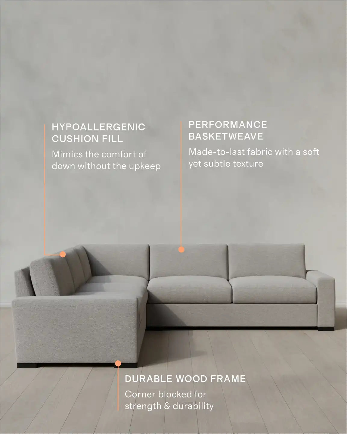 Stillman L Sectional in Performance Basketweave