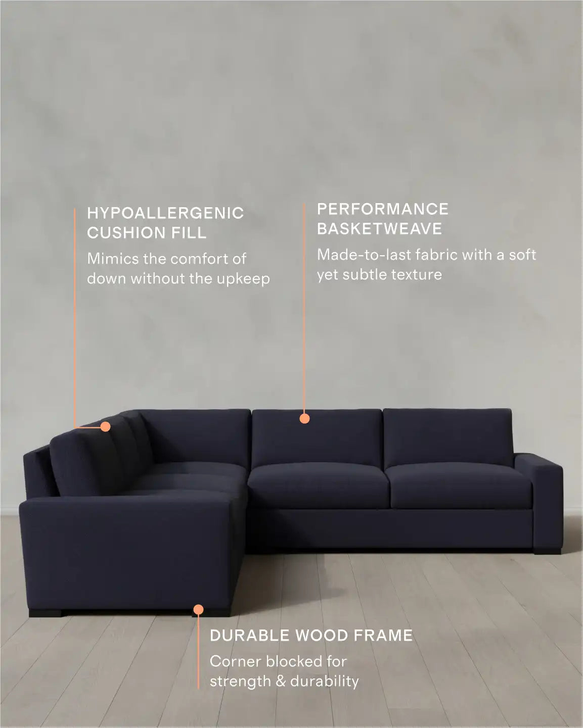 Stillman L Sectional in Performance Basketweave