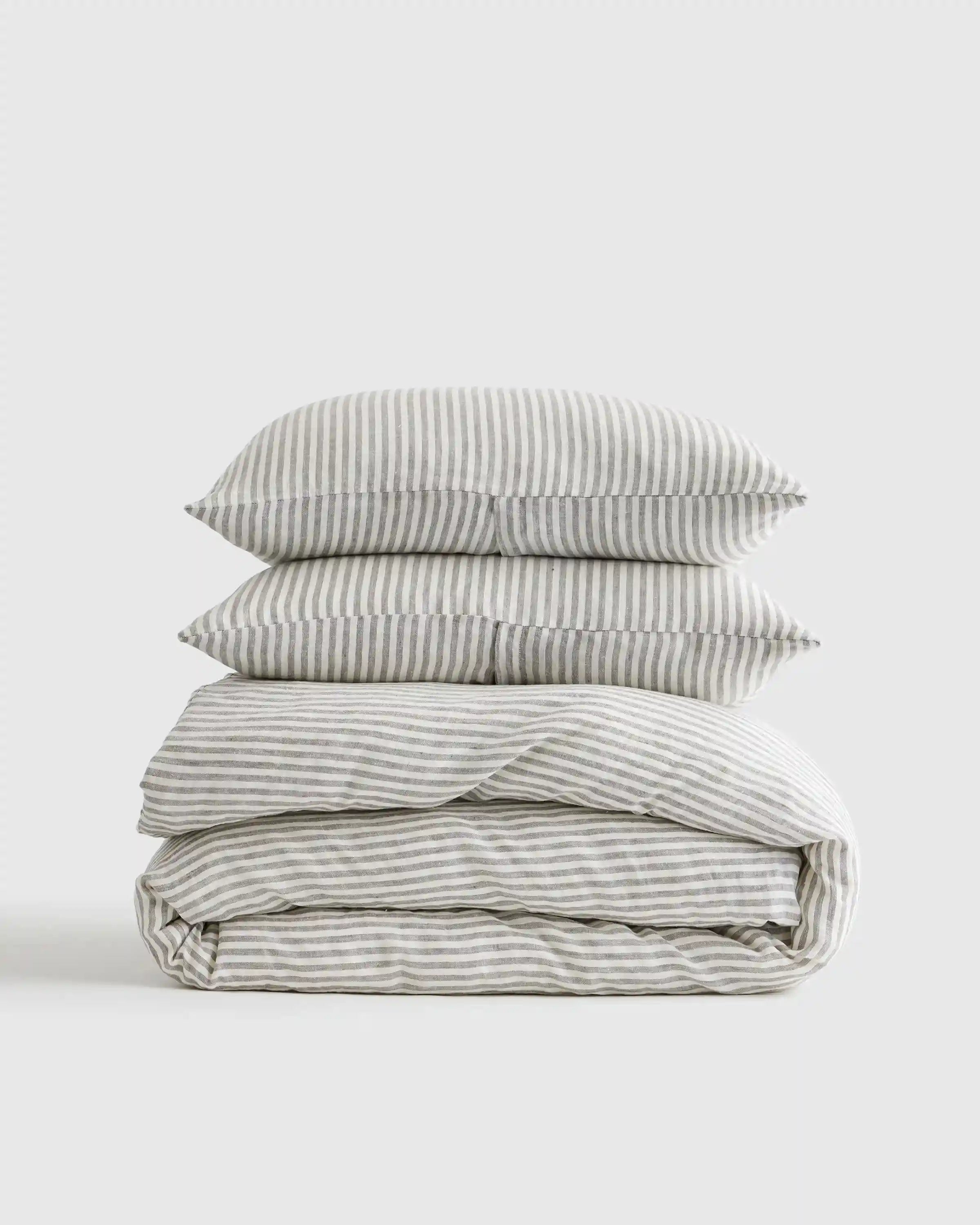 European Linen Stripe Duvet Cover Set