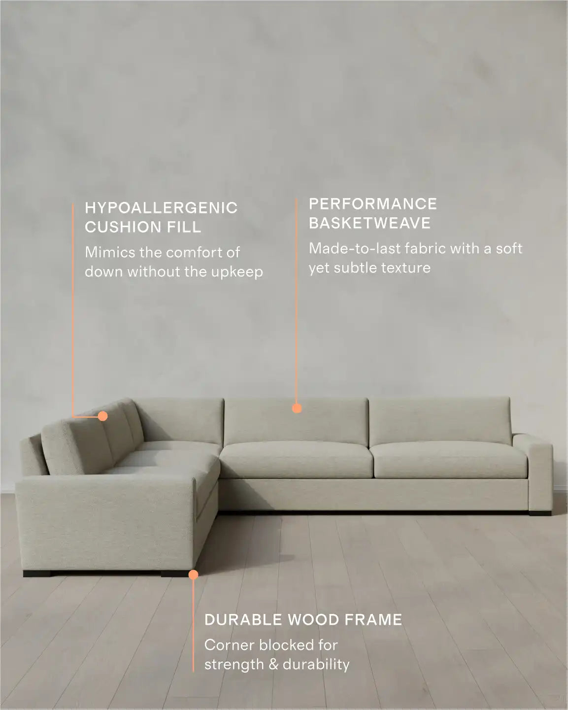 Stillman L Sectional in Performance Basketweave
