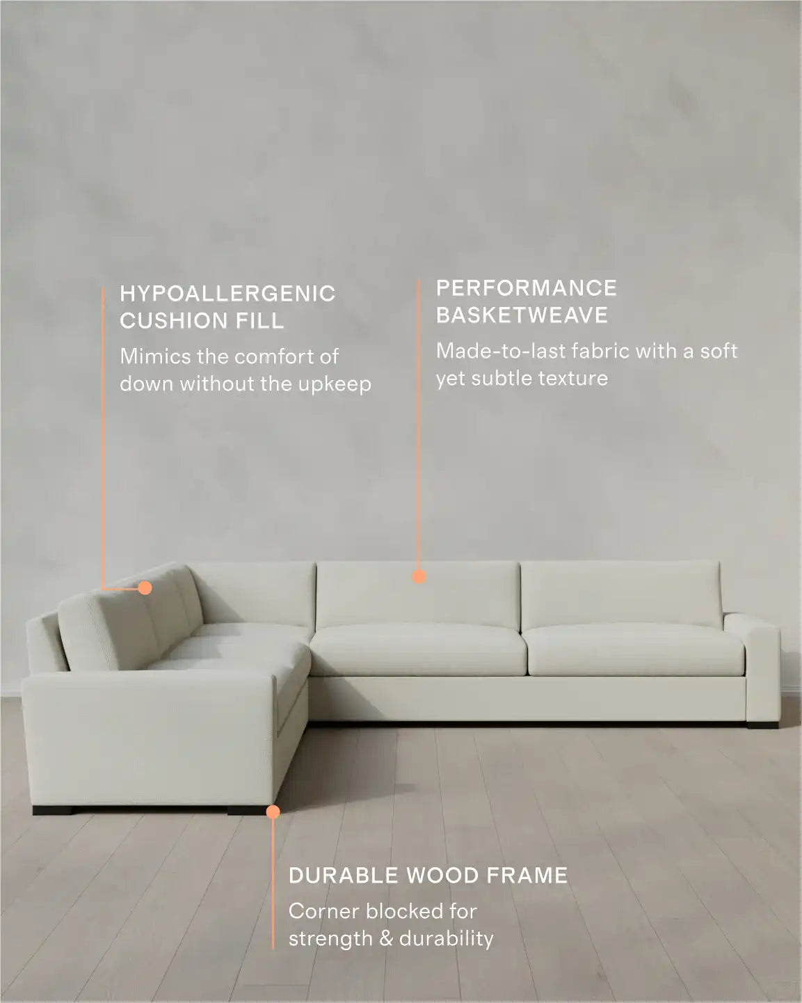 Stillman L Sectional in Performance Basketweave