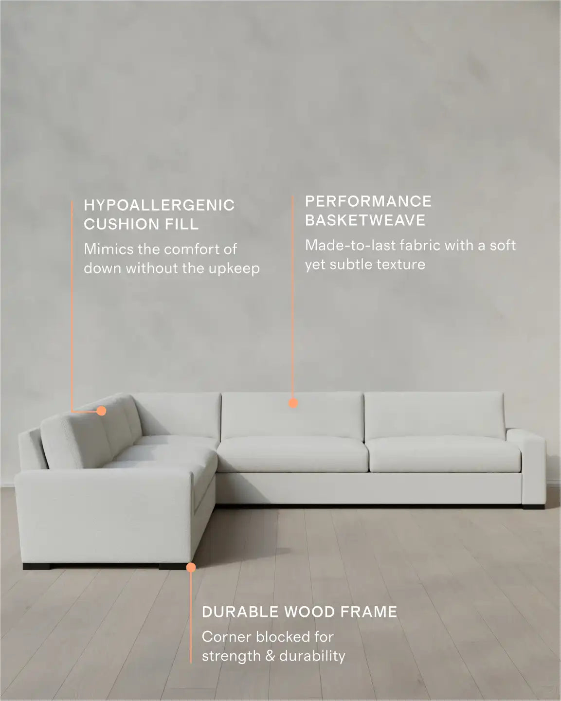 Stillman L Sectional in Performance Basketweave