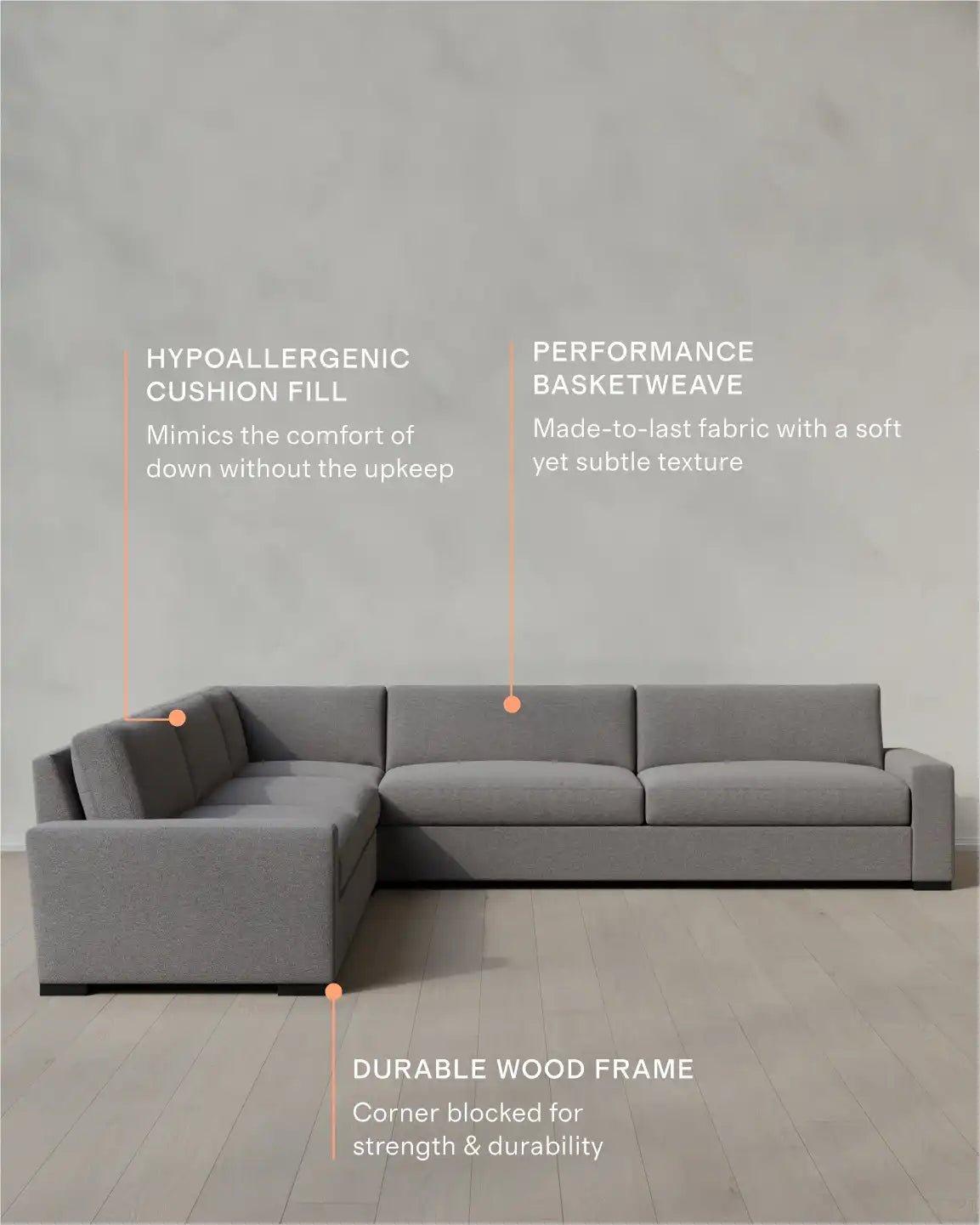 Stillman L Sectional in Performance Basketweave