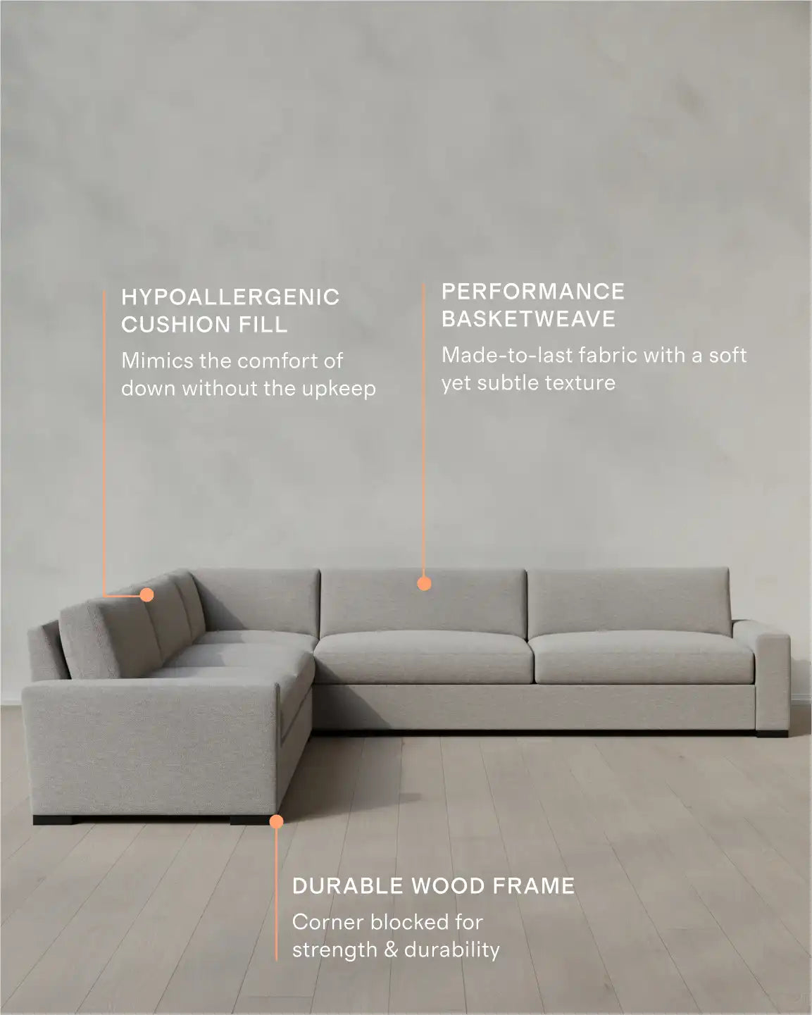 Stillman L Sectional in Performance Basketweave