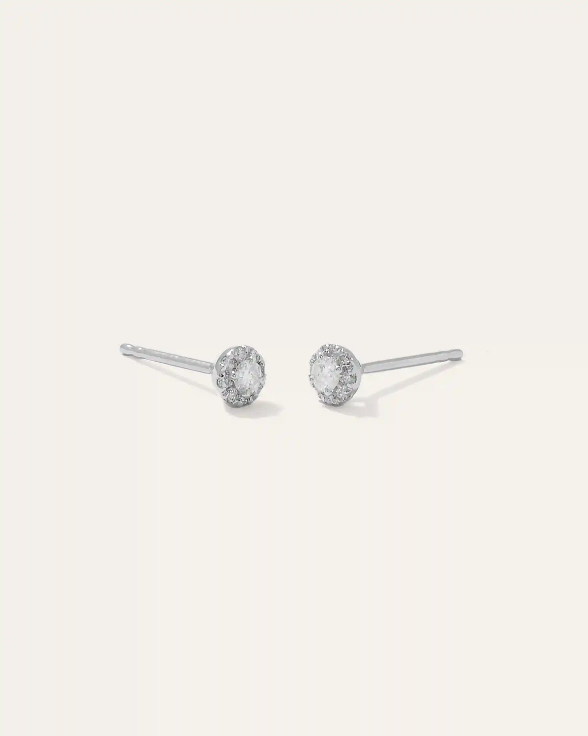 14K Gold Diamond Halo Studs