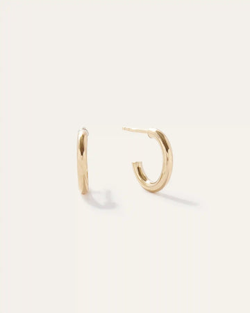14K Gold Half Huggie Hoops