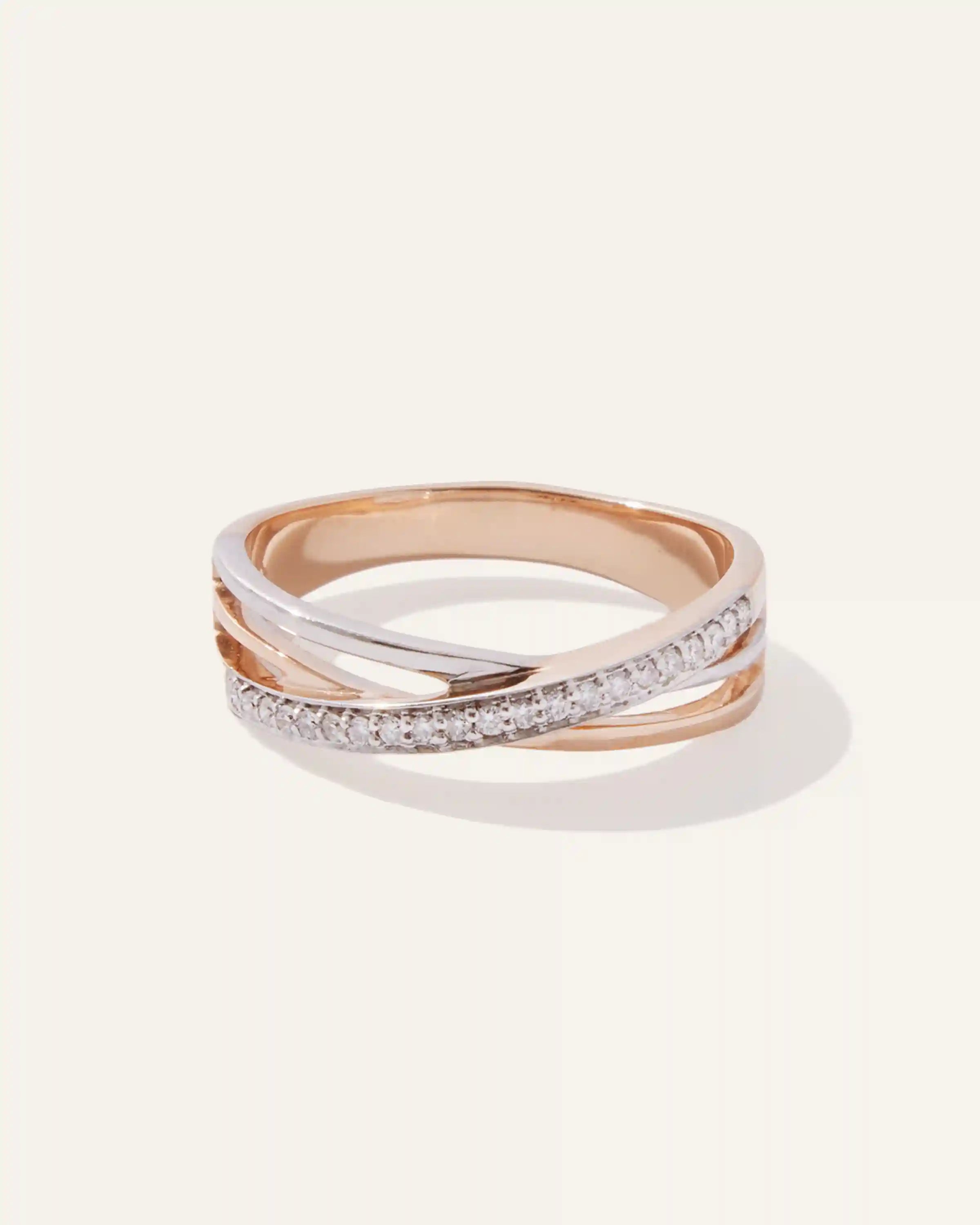 14K Gold Diamond Orbit Ring