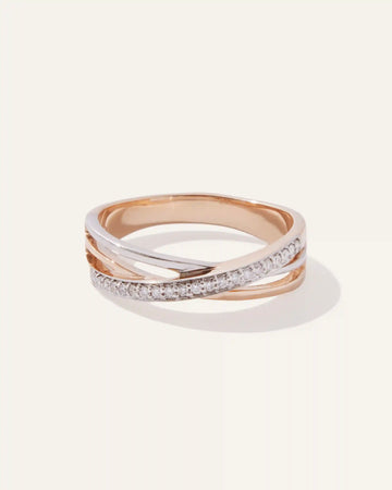 14K Gold Diamond Orbit Ring