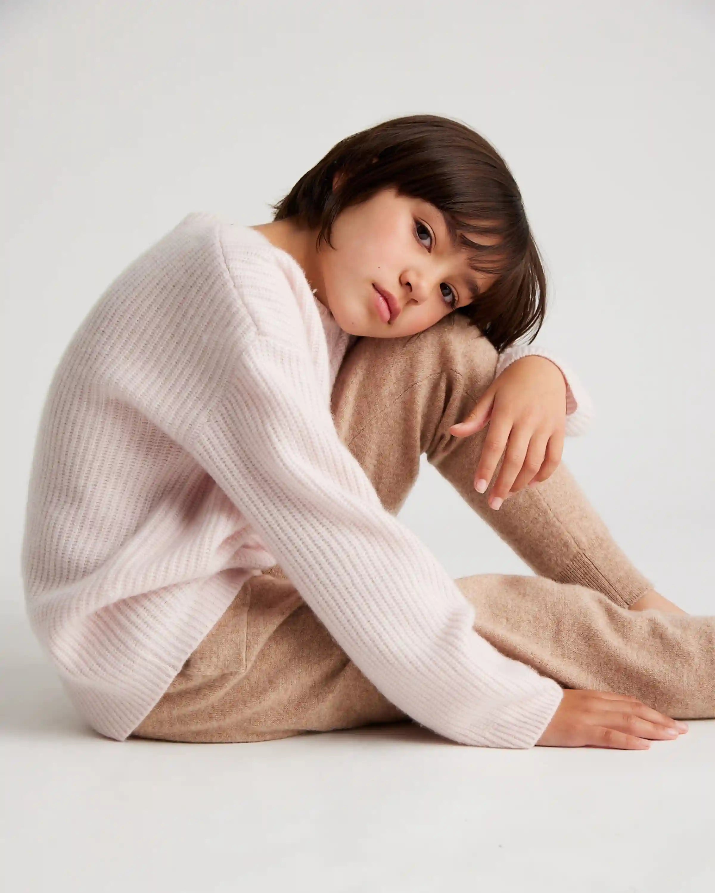 Washable Cashmere Fisherman Tunic Sweater