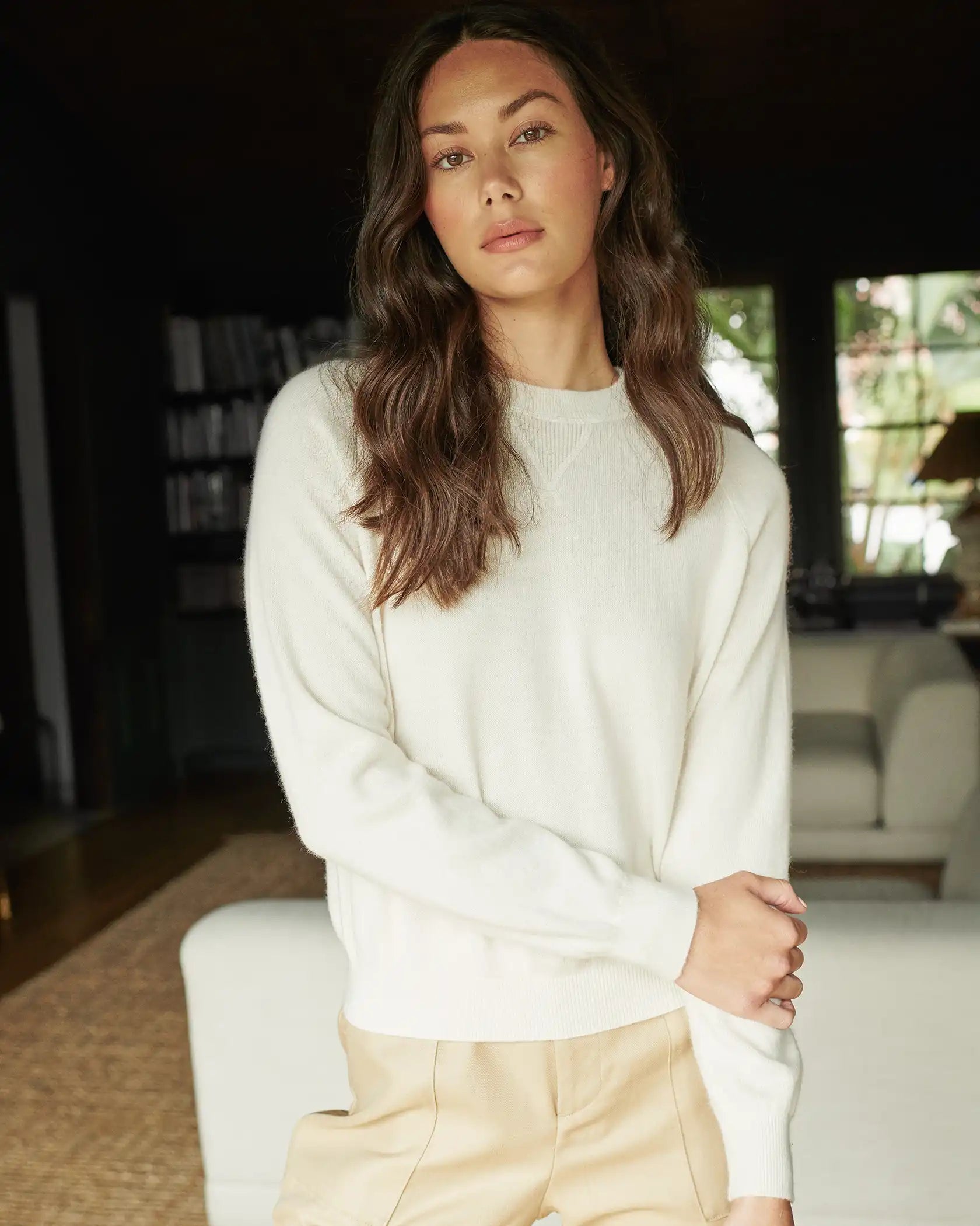 Mongolian Shrunken Cashmere Sweatshirt
