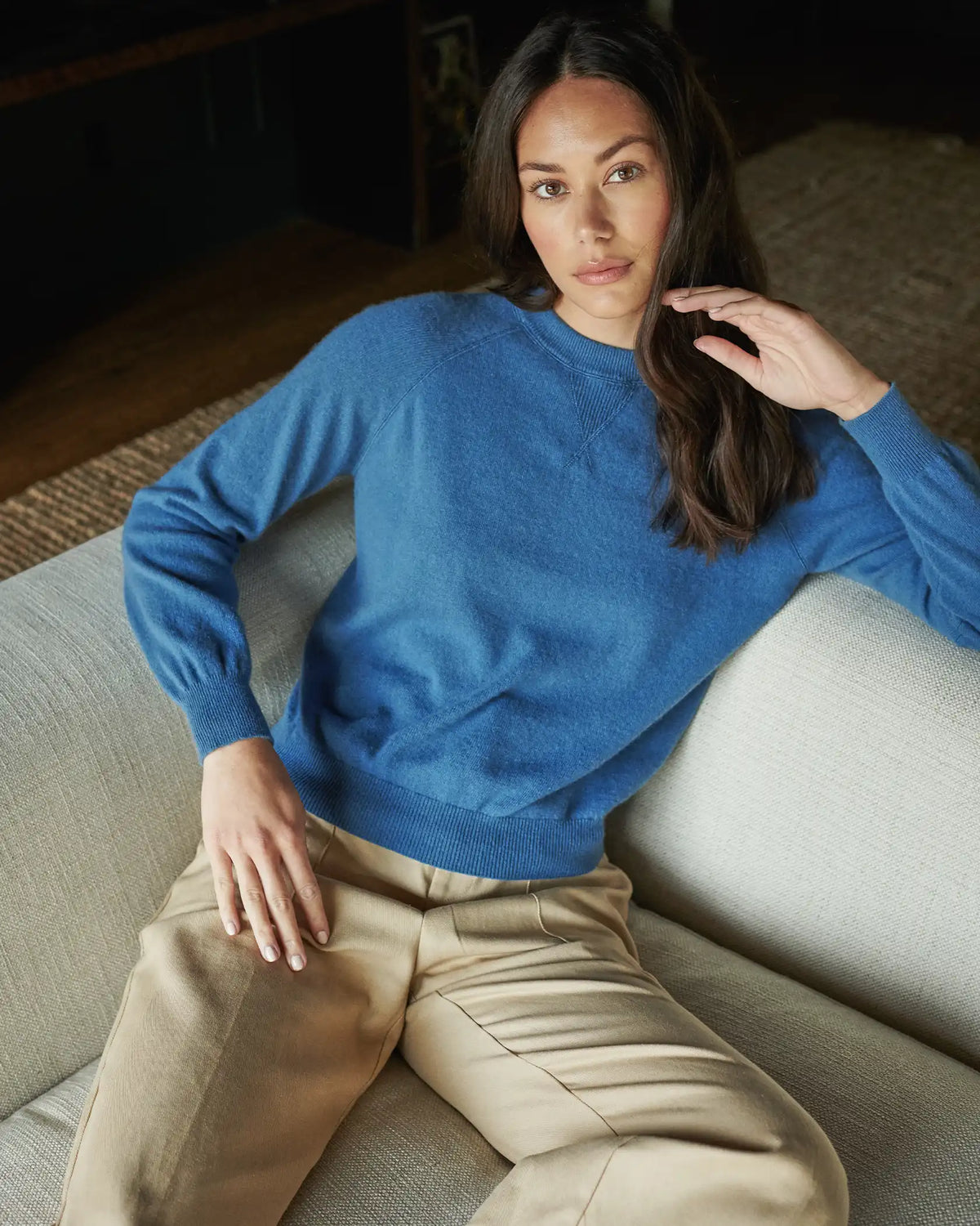 Mongolian Shrunken Cashmere Sweatshirt