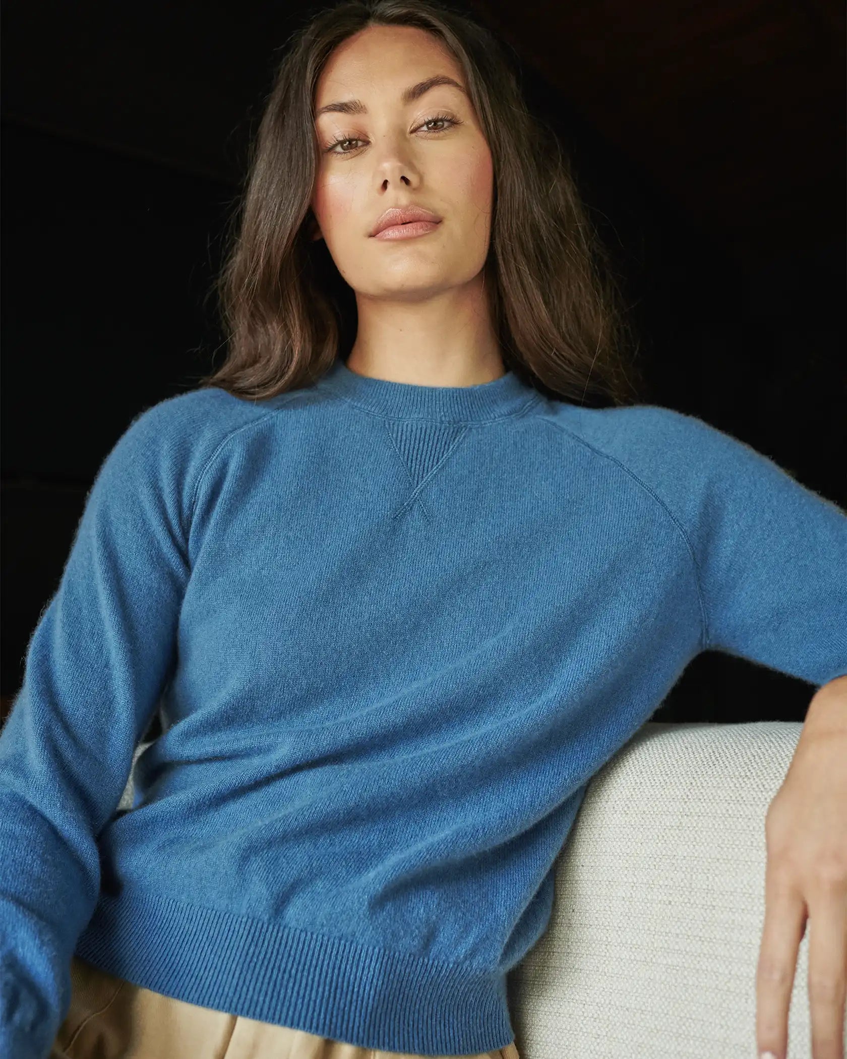 Mongolian Shrunken Cashmere Sweatshirt