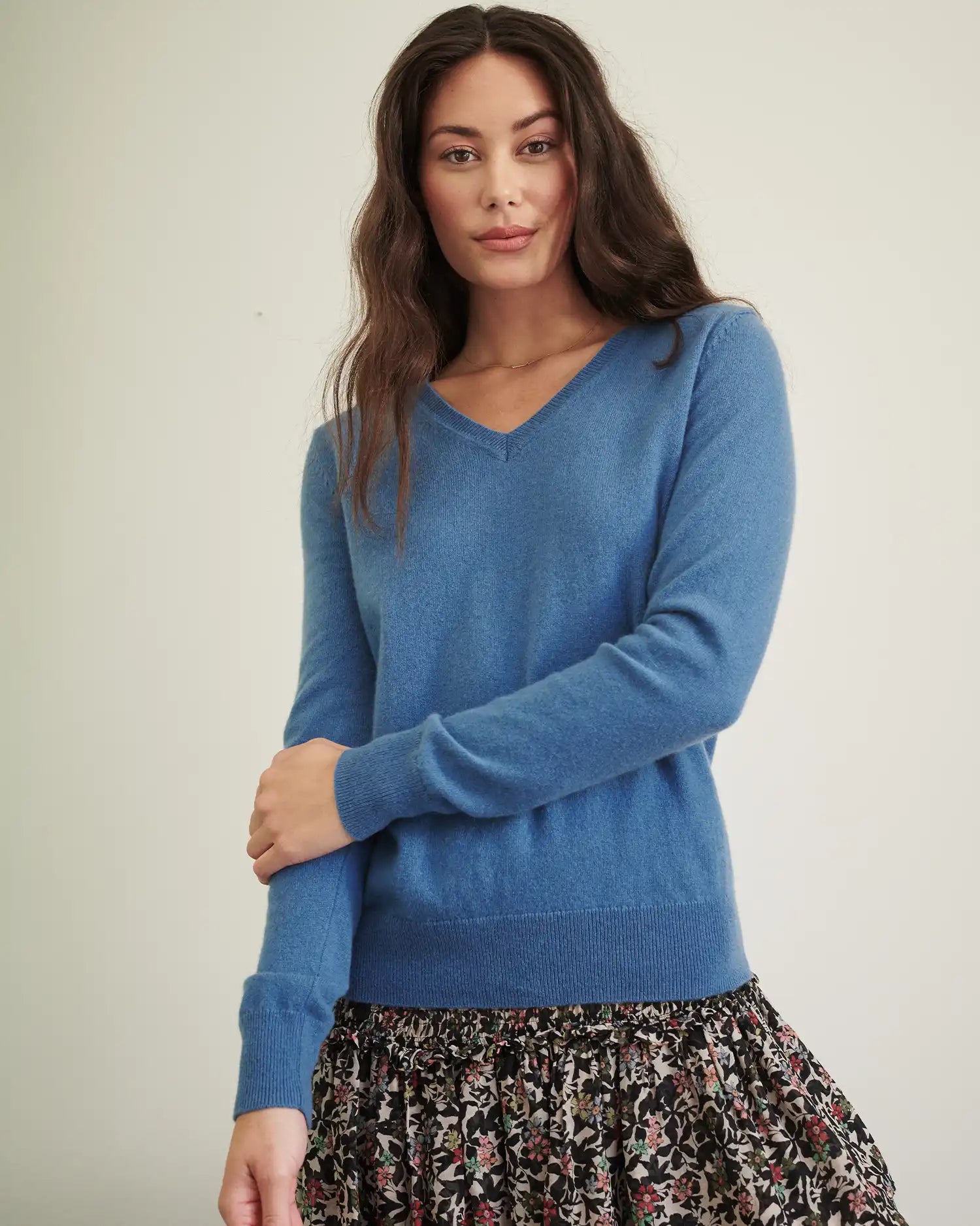 Mongolian Spring Cashmere V-Neck Sweater