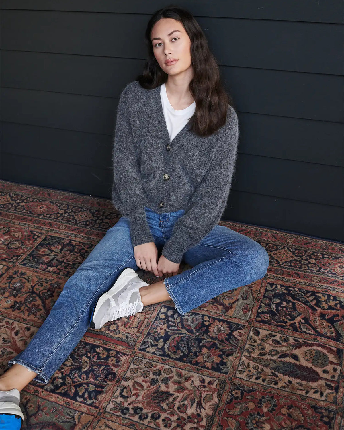 Baby Alpaca-Wool Cropped Cardigan