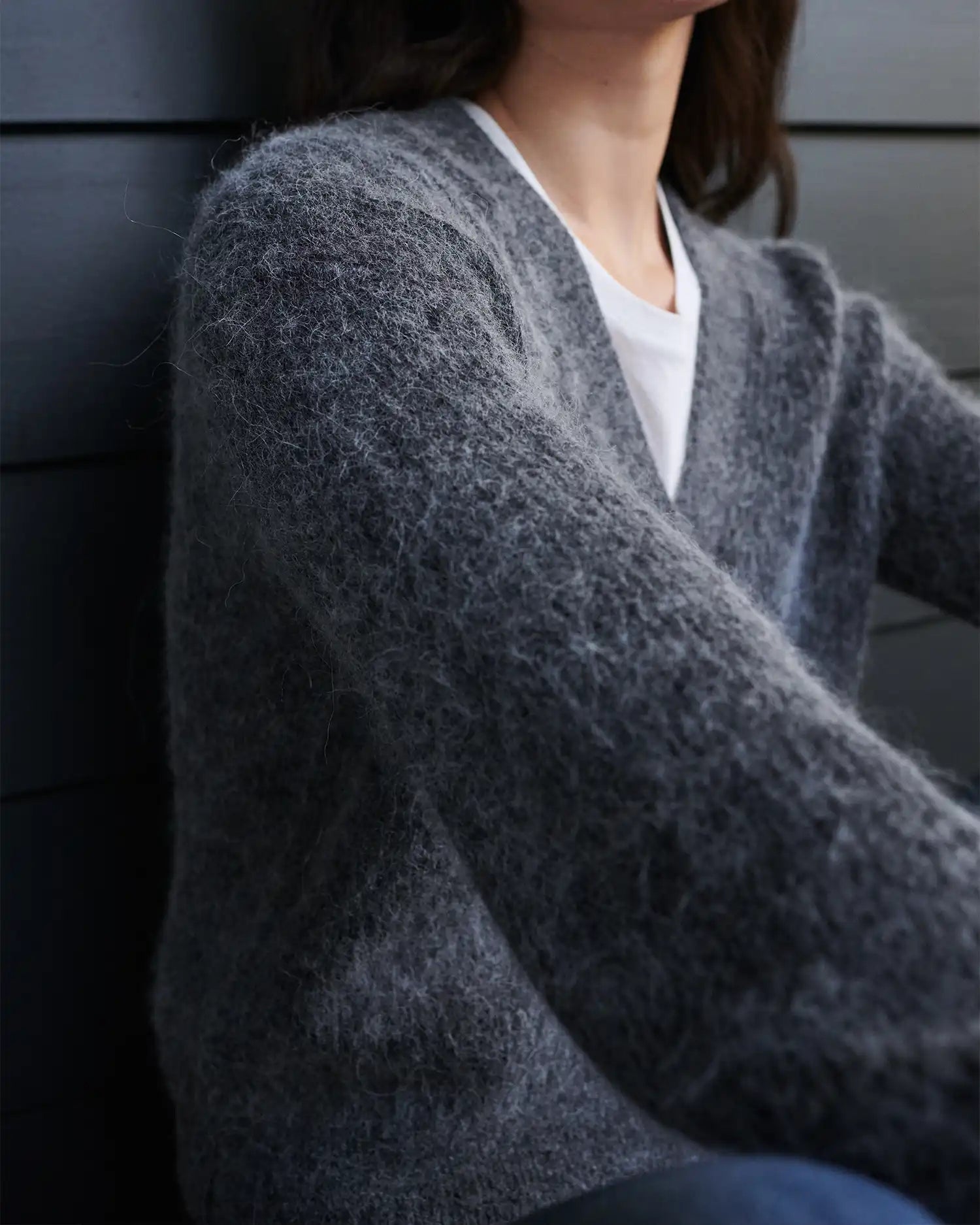 Baby Alpaca-Wool Cropped Cardigan