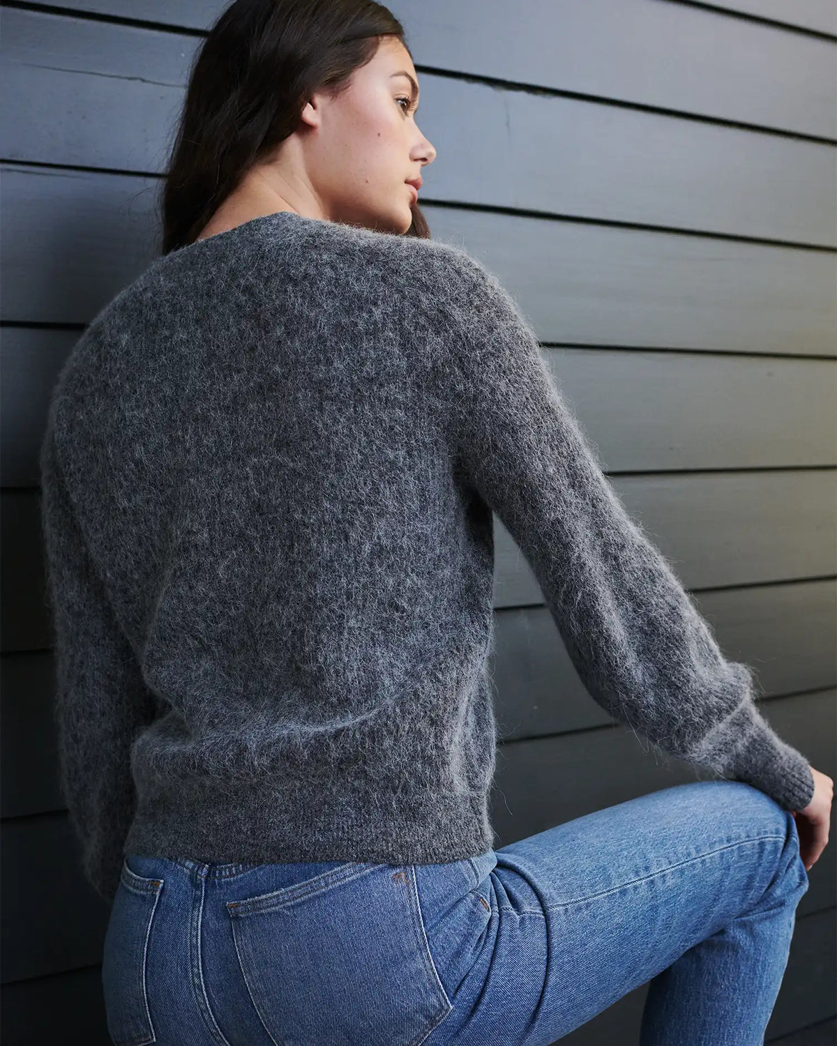 Baby Alpaca-Wool Cropped Cardigan