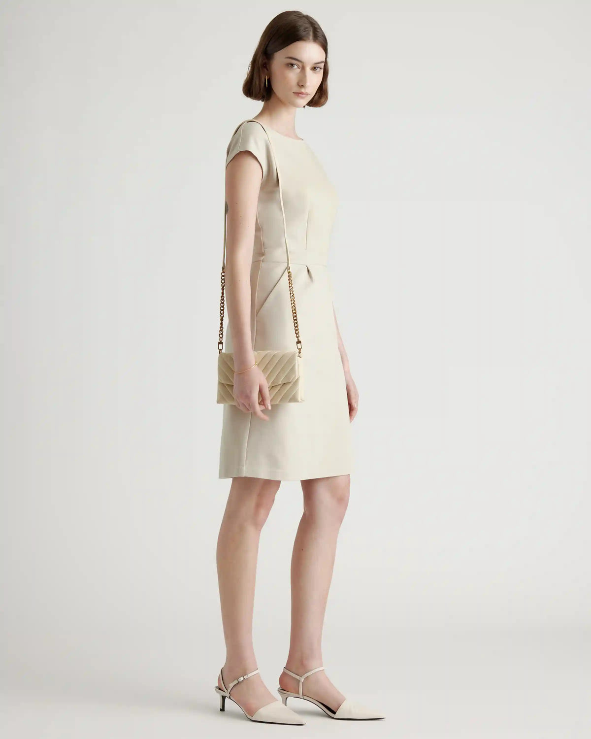 Ultra-Stretch Ponte Cap Sleeve Dress