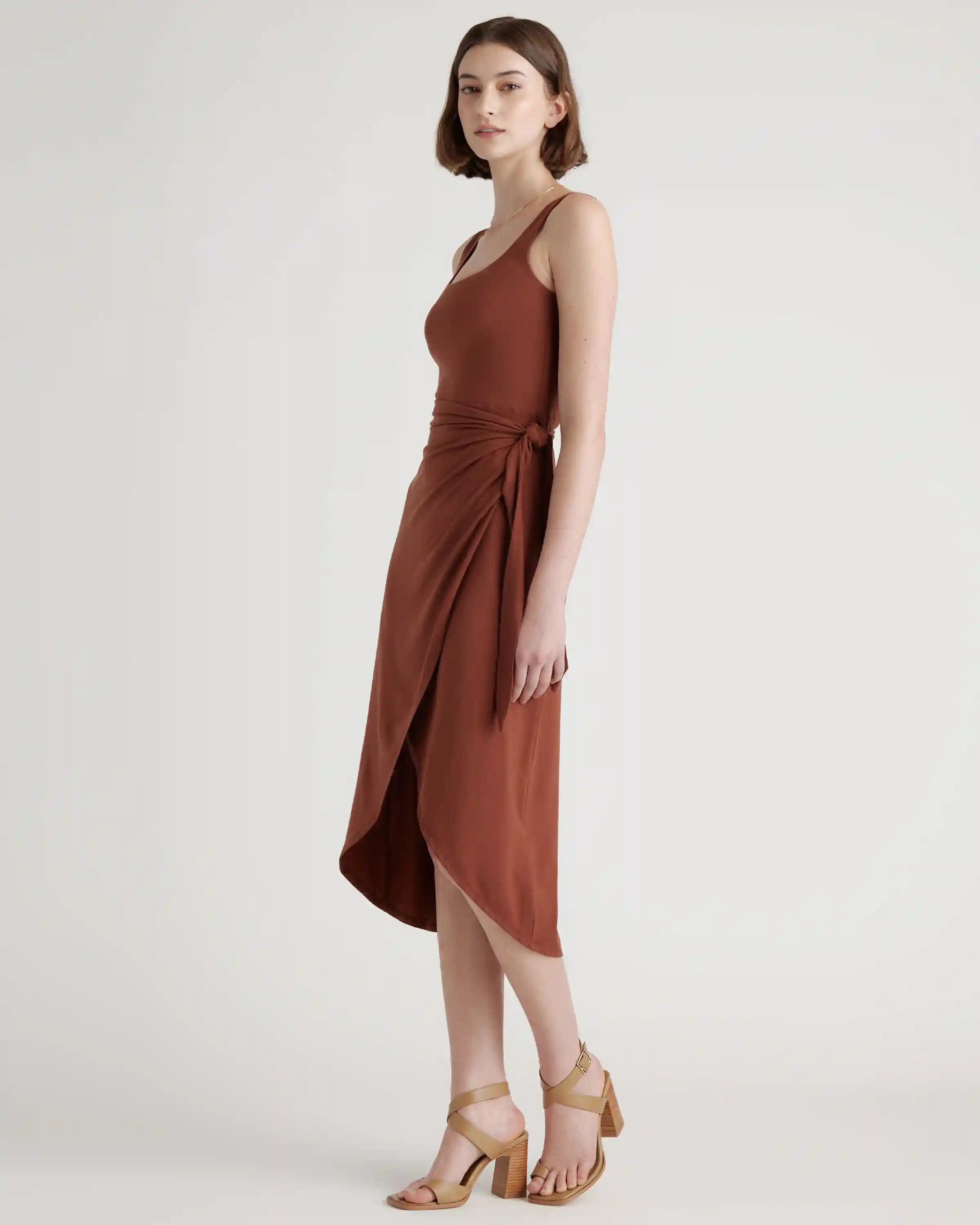 Tencel Jersey Side Tie Midi Dress