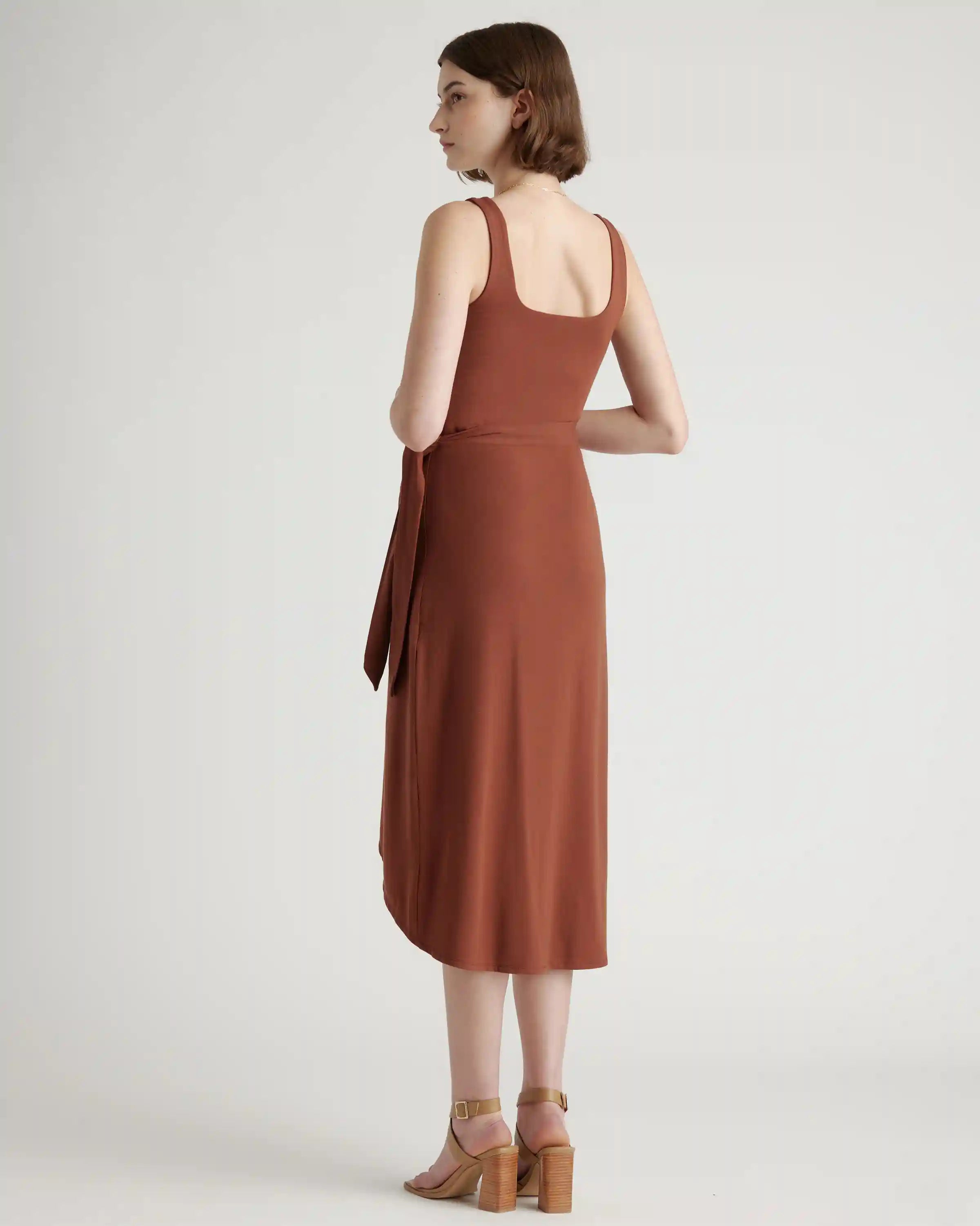 Tencel Jersey Side Tie Midi Dress