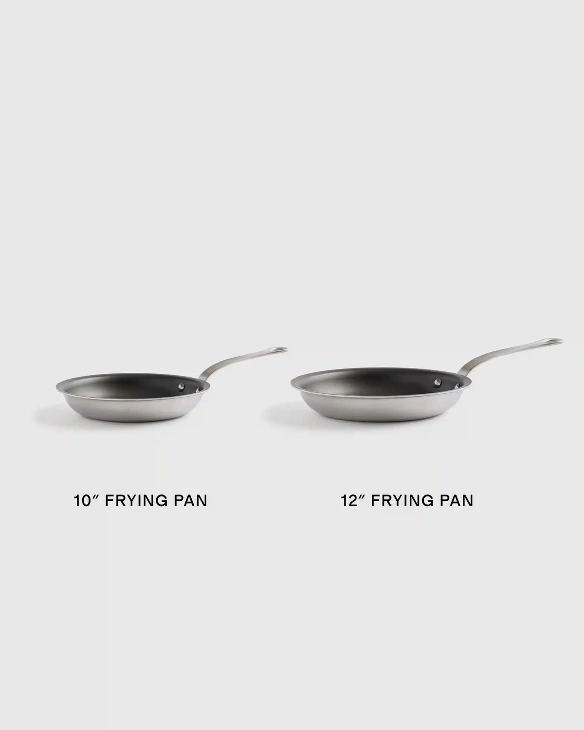 5-Ply Stainless Steel Nonstick Cookware: 2-Piece Frying Pan Set: 10" & 12"