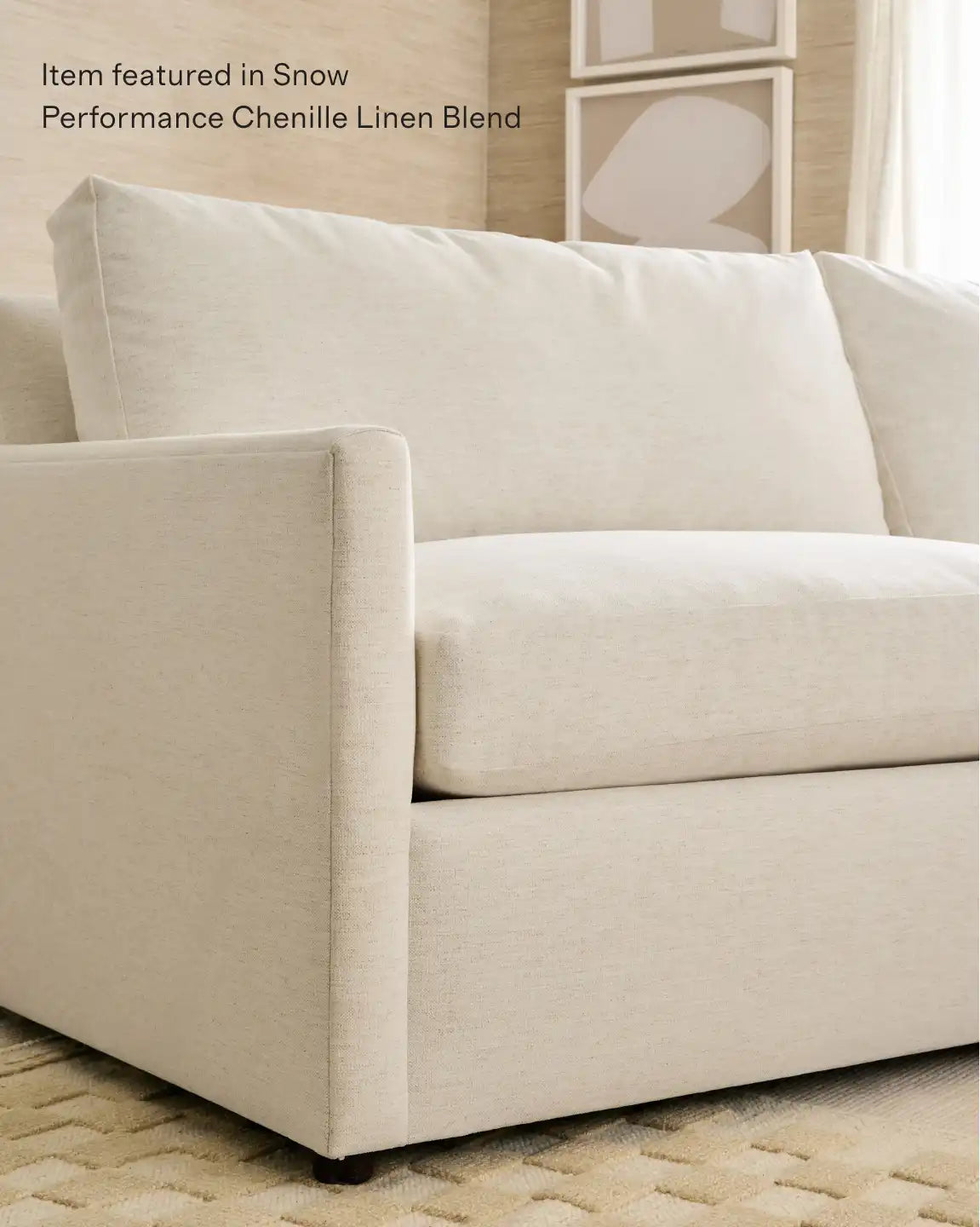 Oasis Chaise Sectional in Performance Linen