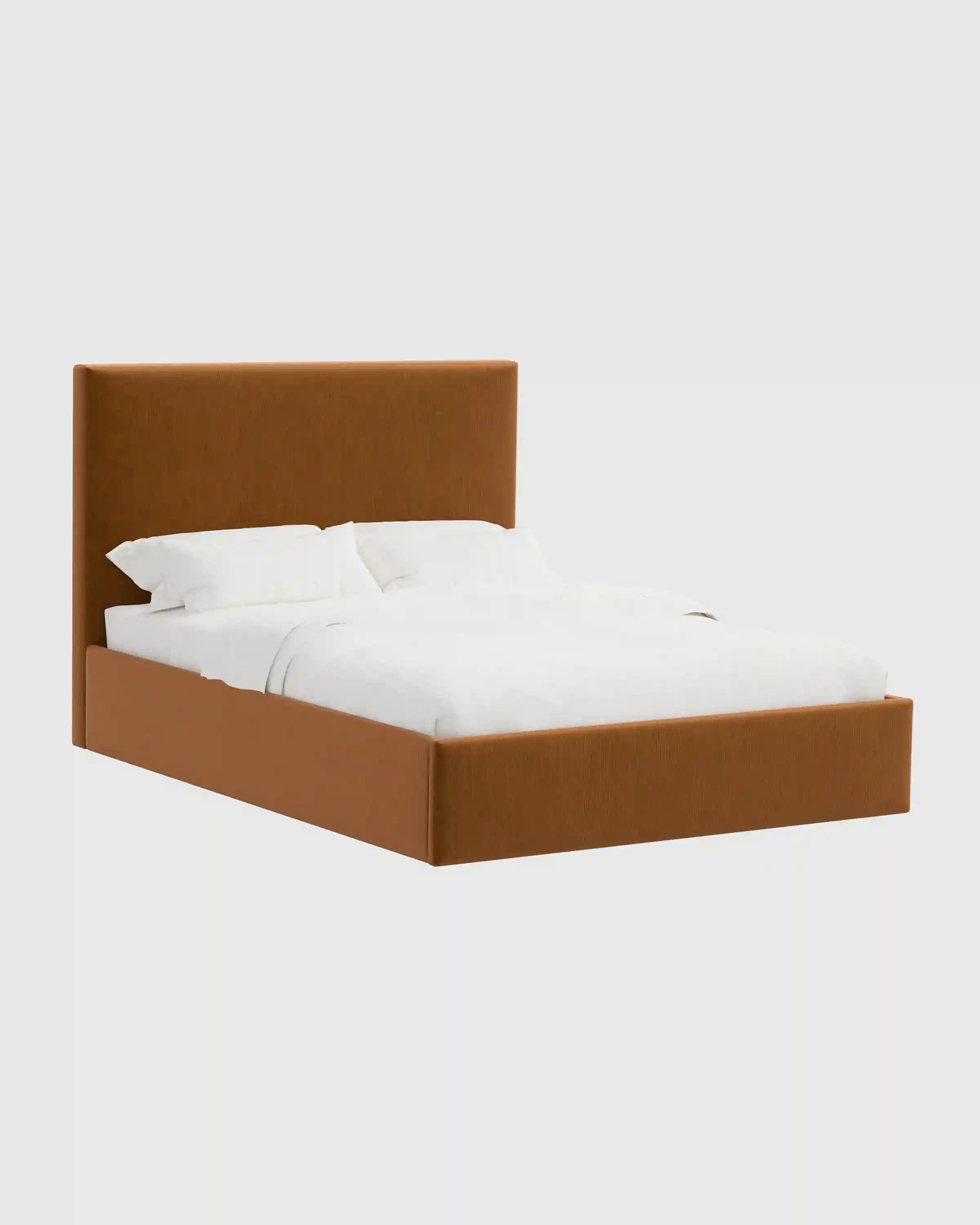 Square Bed in Performance Velvet