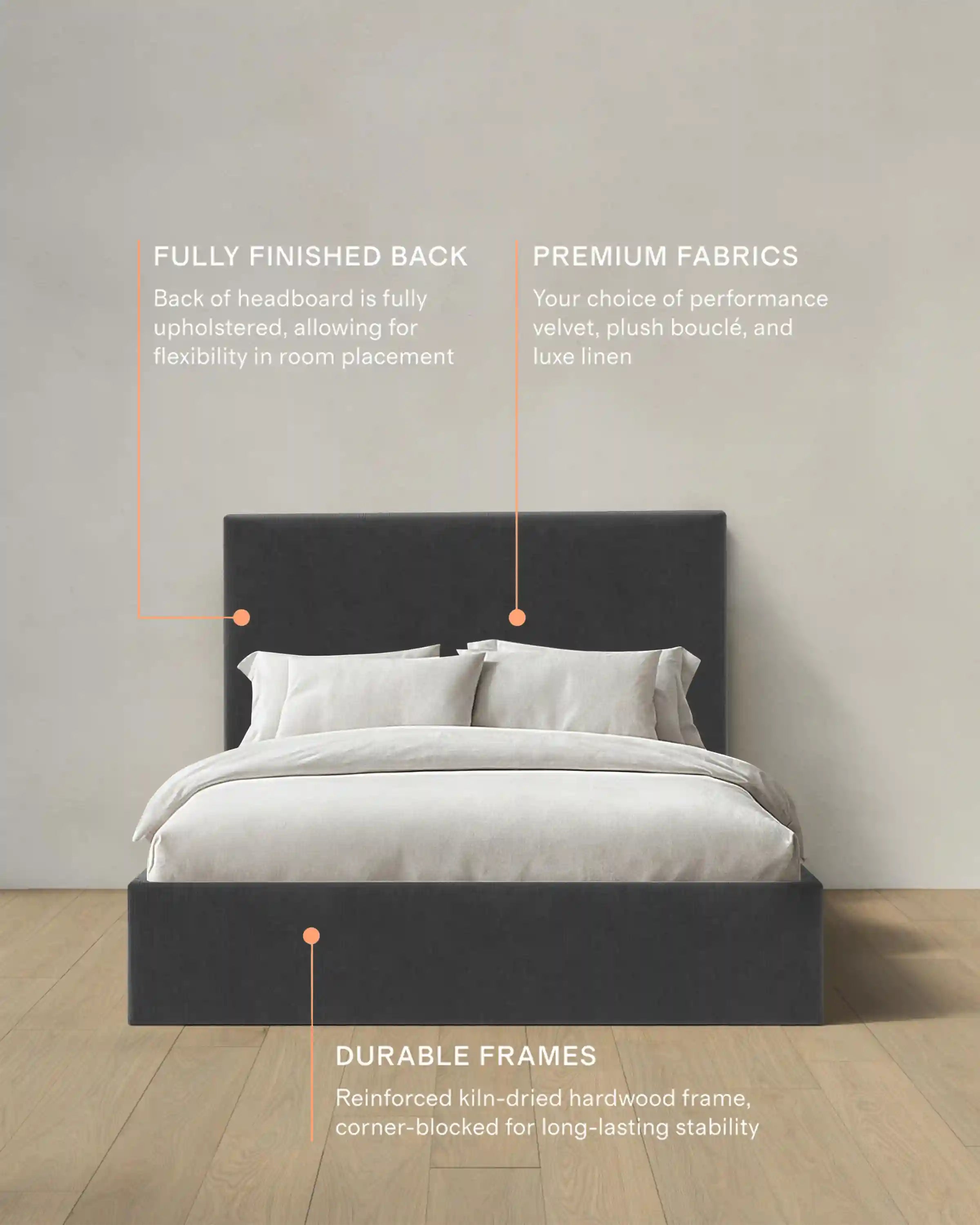 Square Bed in Performance Velvet
