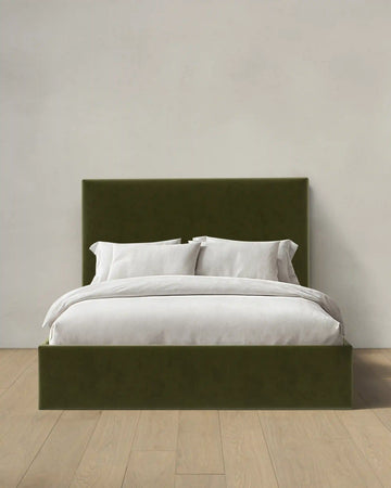 Square Bed in Performance Velvet