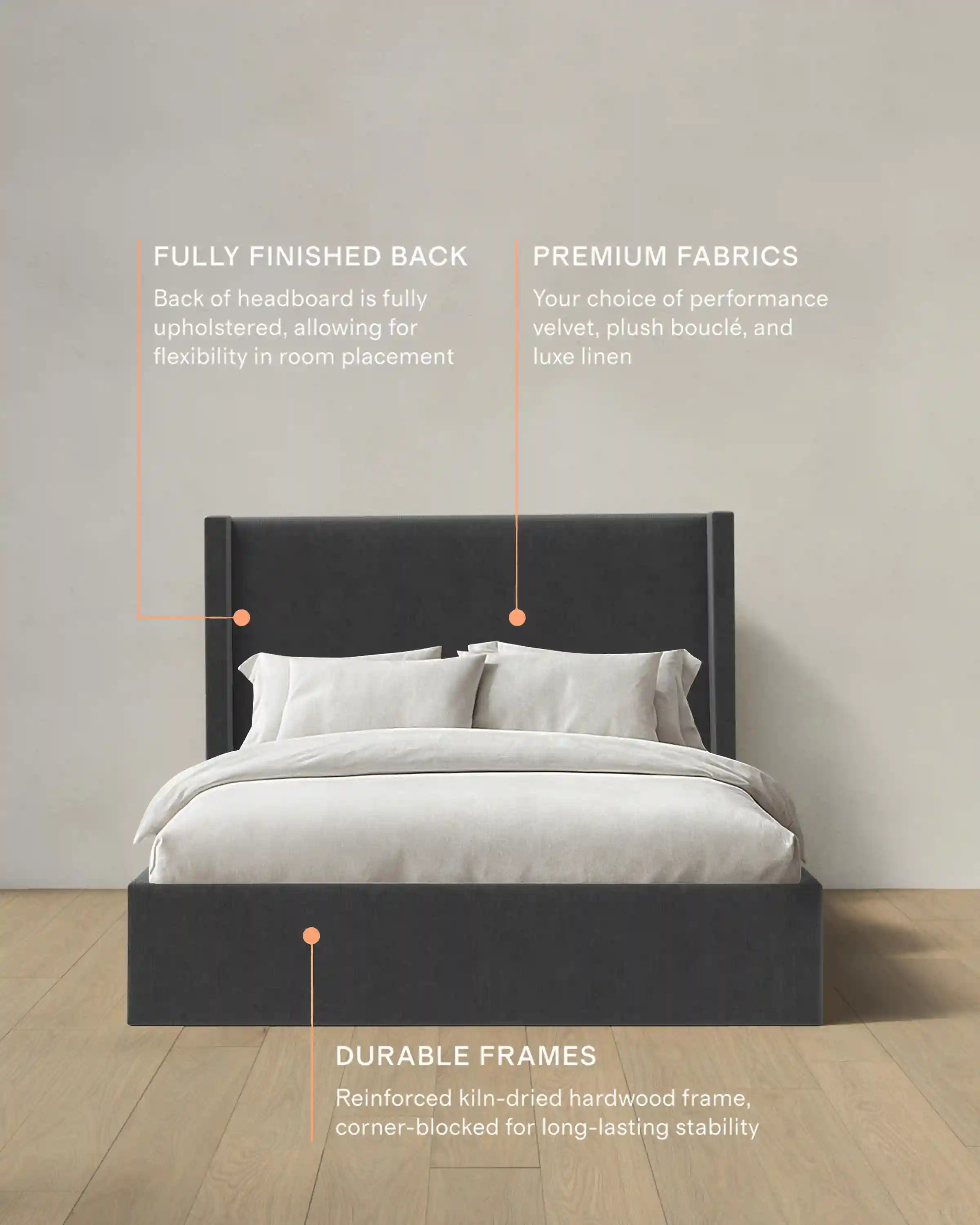 Wingback Bed in Performance Velvet